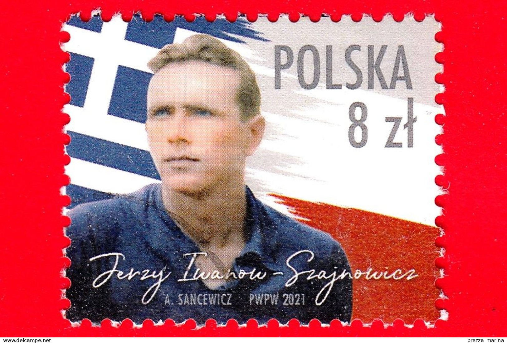 POLONIA - Usato - 2021 - Jerzy Iwanow-Szajnowicz (1911-1943), Leader Della Resistenza - Seconda Guerra Mondiale - 8 - Oblitérés