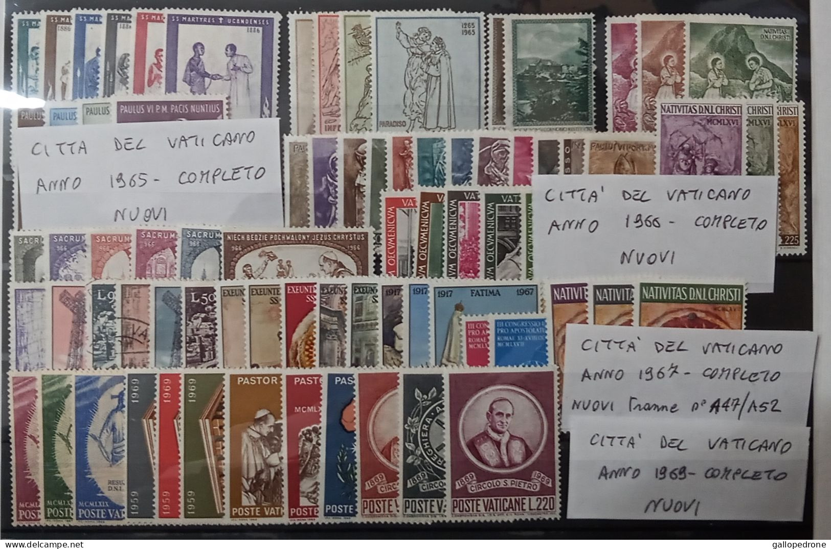 1965/6/7 E 1969 Vaticano, Serie Complete-69 Valori Nuovi+2exp Nuovi+6 P.A. Usati - Usados