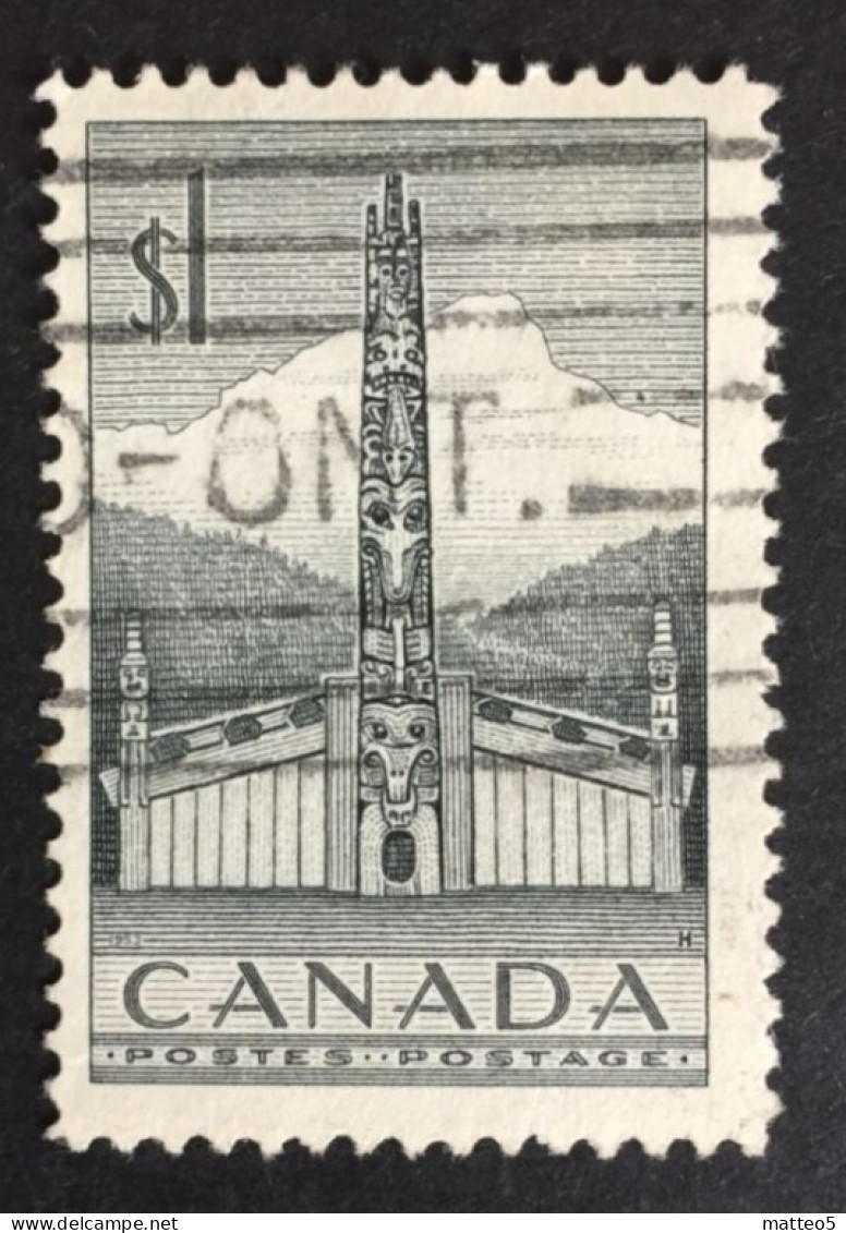 1953 Canada - Canadian People - Wildlife And Industry . Pacific Coast Indian House And Totem Pole - Used Stamps