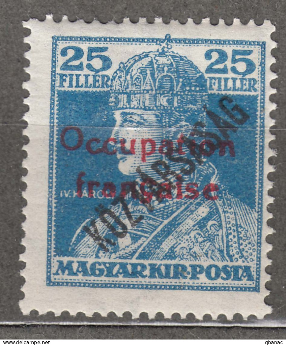 France Occupation Hungary Arad 1919 Yvert#33 Mint Hinged - Unused Stamps
