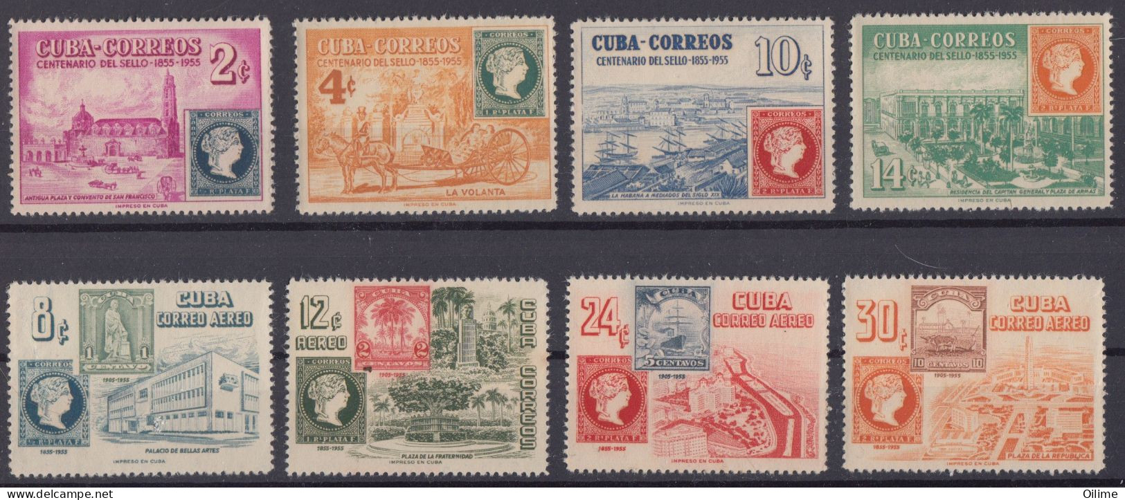 CUBA 1955. CENTENARIO DEL PRIMER SELLO POSTAL CUBANO. MNH. EDIFIL 610/17 - Ungebraucht