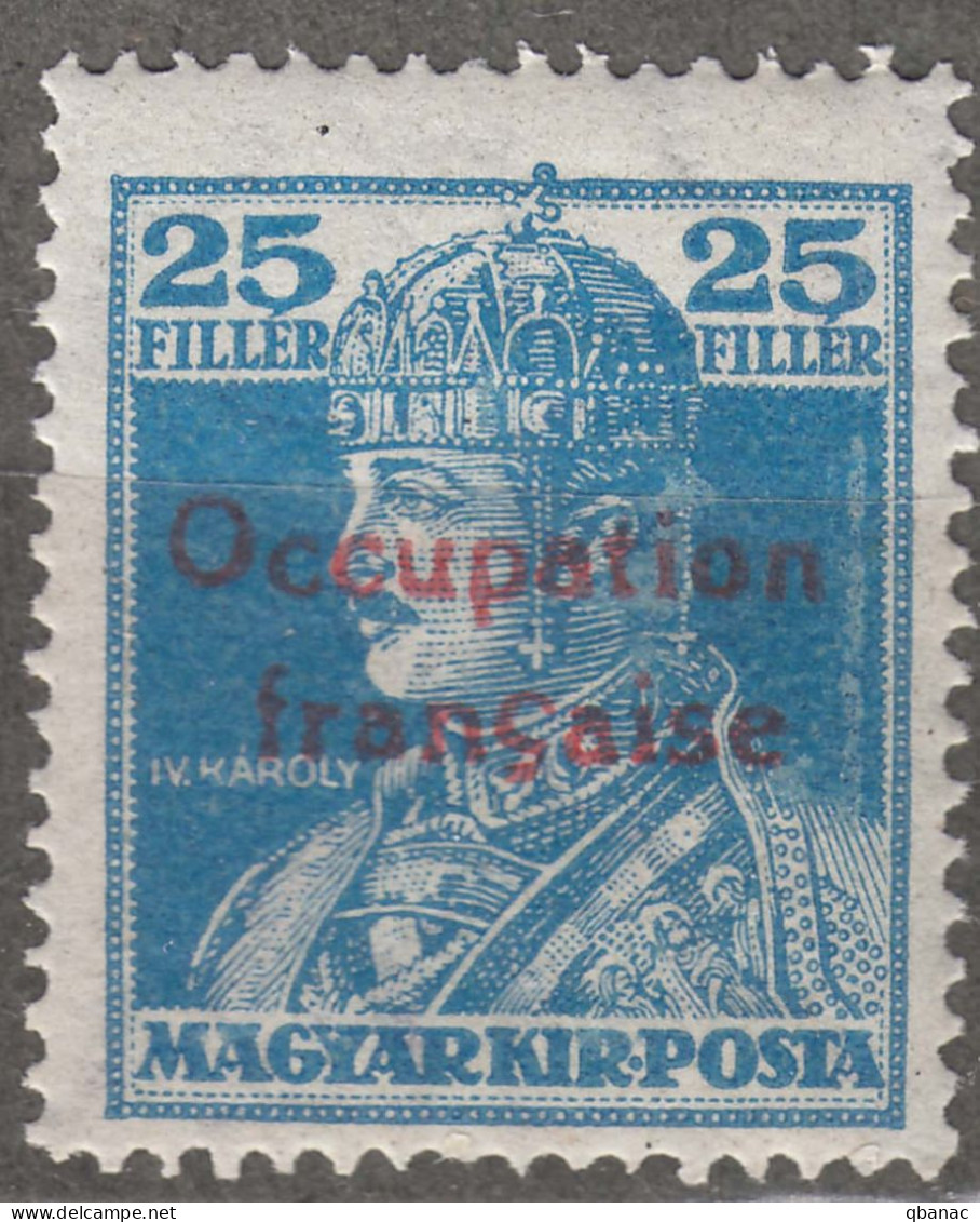 France Occupation Hungary Arad 1919 Yvert#25 Mint Hinged - Neufs