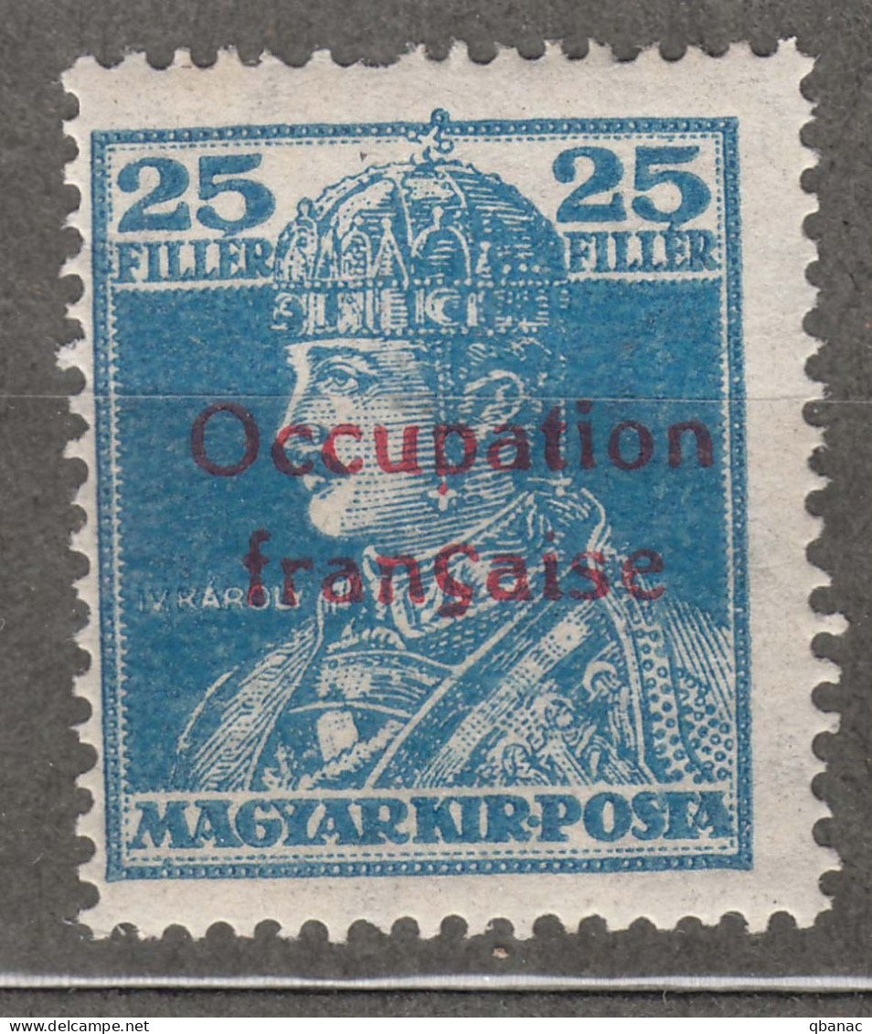 France Occupation Hungary Arad 1919 Yvert#25 Mint Hinged - Unused Stamps
