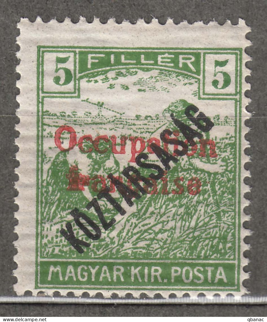 France Occupation Hungary Arad 1919 Yvert#29 Mint Hinged - Unused Stamps