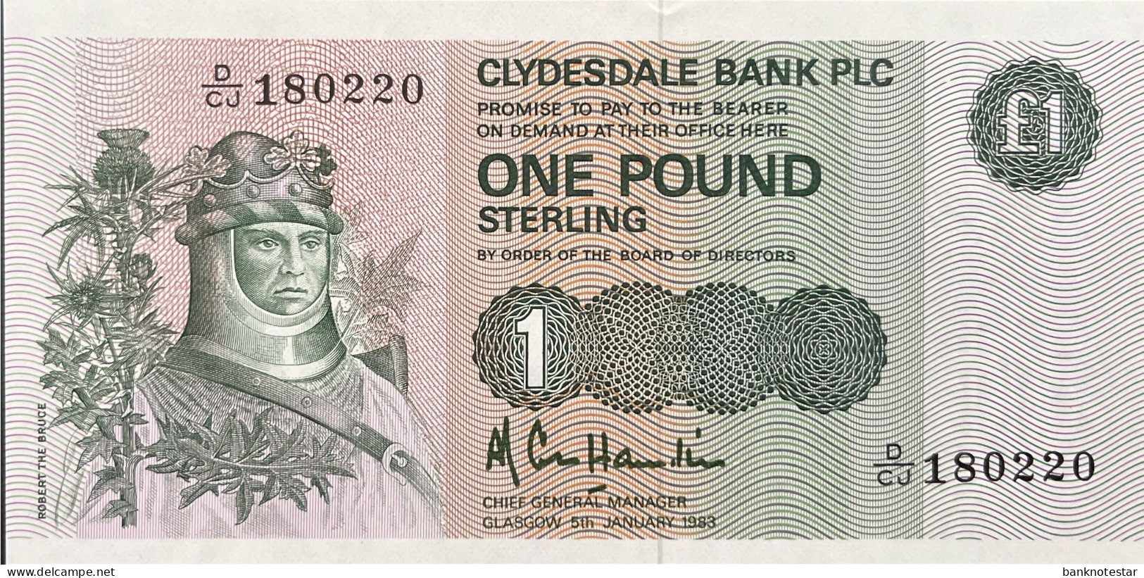 Scotland 1 Pound, P-211b (5.1.1983) - UNC - 1 Pound