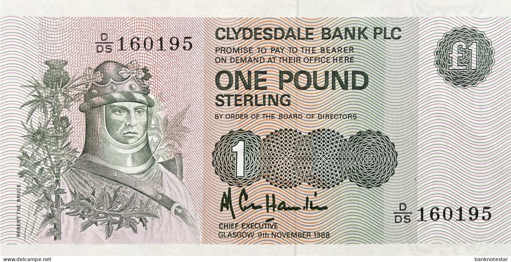 Scotland 1 Pound, P-211d (9.1.1988) - UNC - 1 Pond