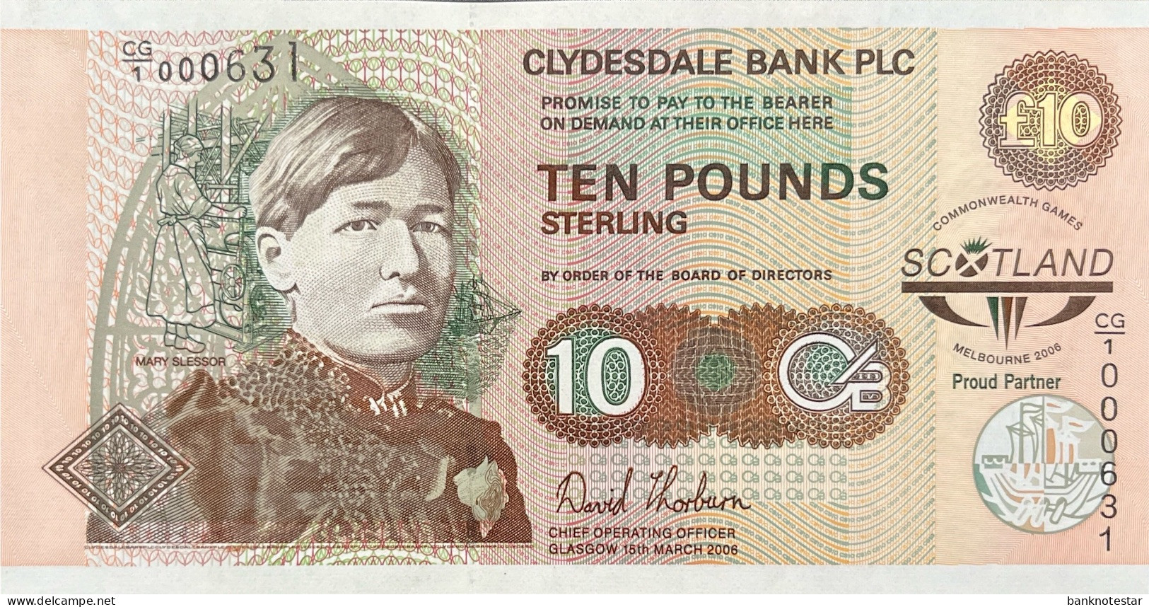 Scotland 10 Pounds, P-229E (15.3.2006) - UNC - Commonwealth Games Issue - 10 Pounds