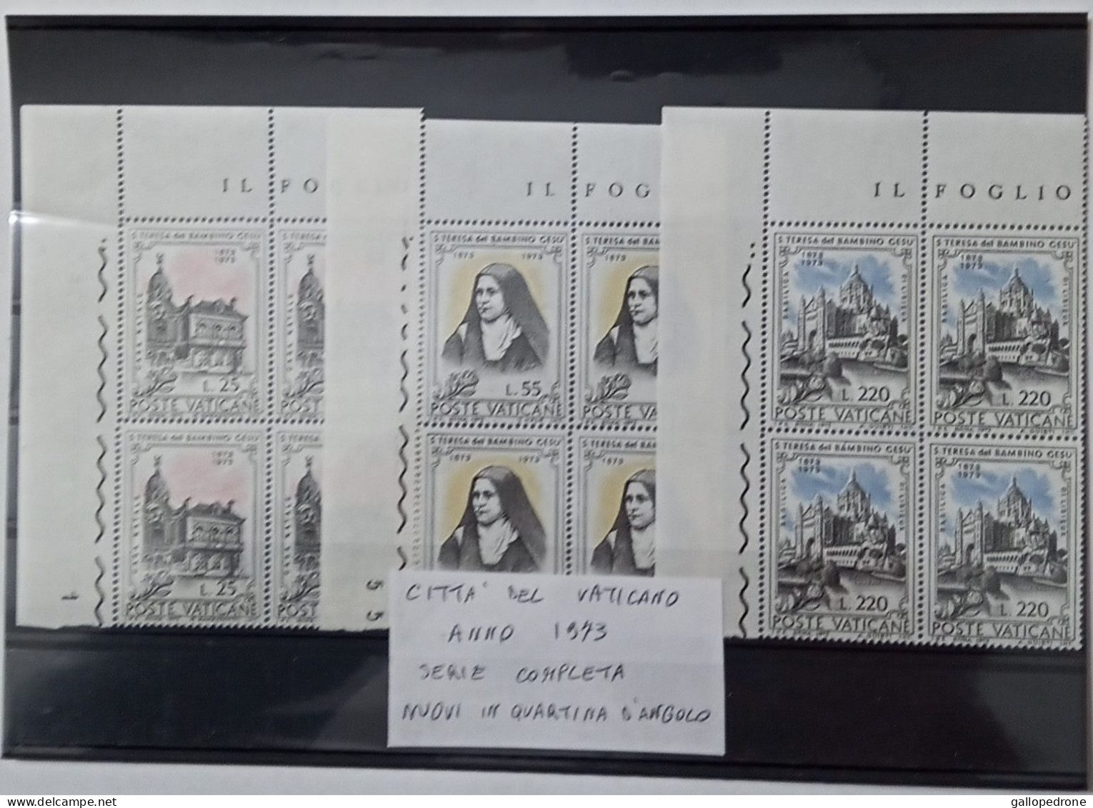 1962 In Quartina+1973 In Quartina D'angolo Vaticano Serie Complete Nuovi 28 Valori MNH** - Unused Stamps