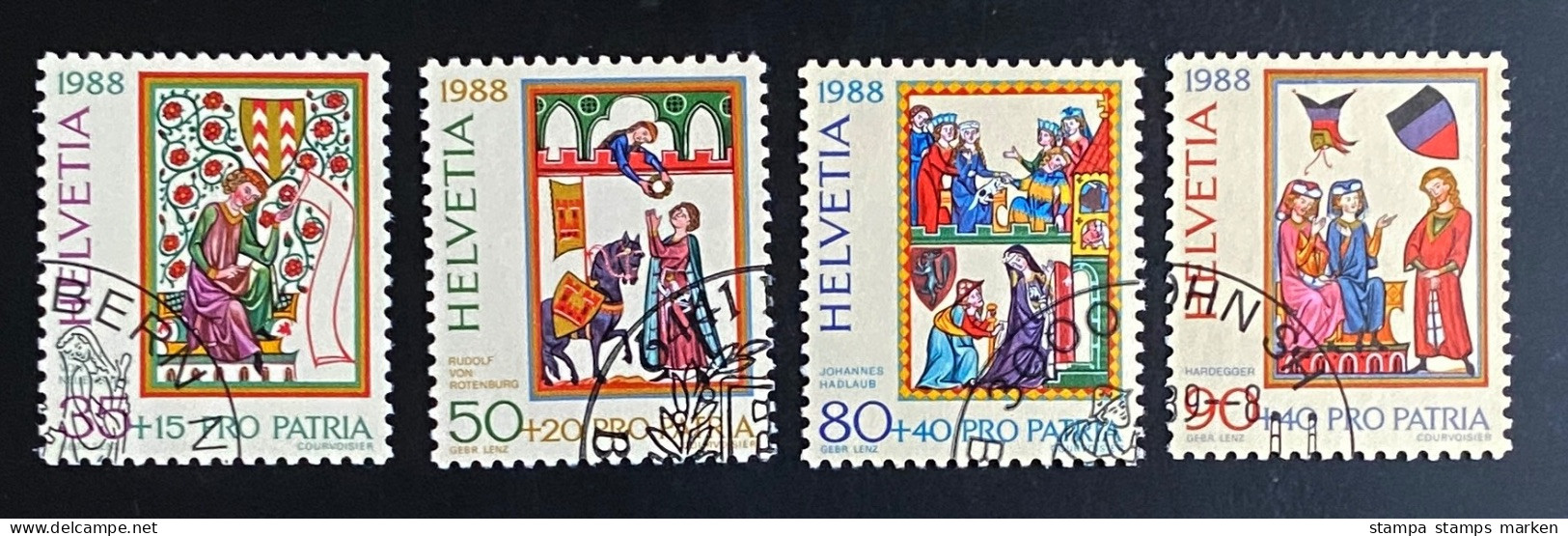 Schweiz 1988 Pro Patria Minnesänger Mi. 1372 - 1375 Gestempelt/o - Usati