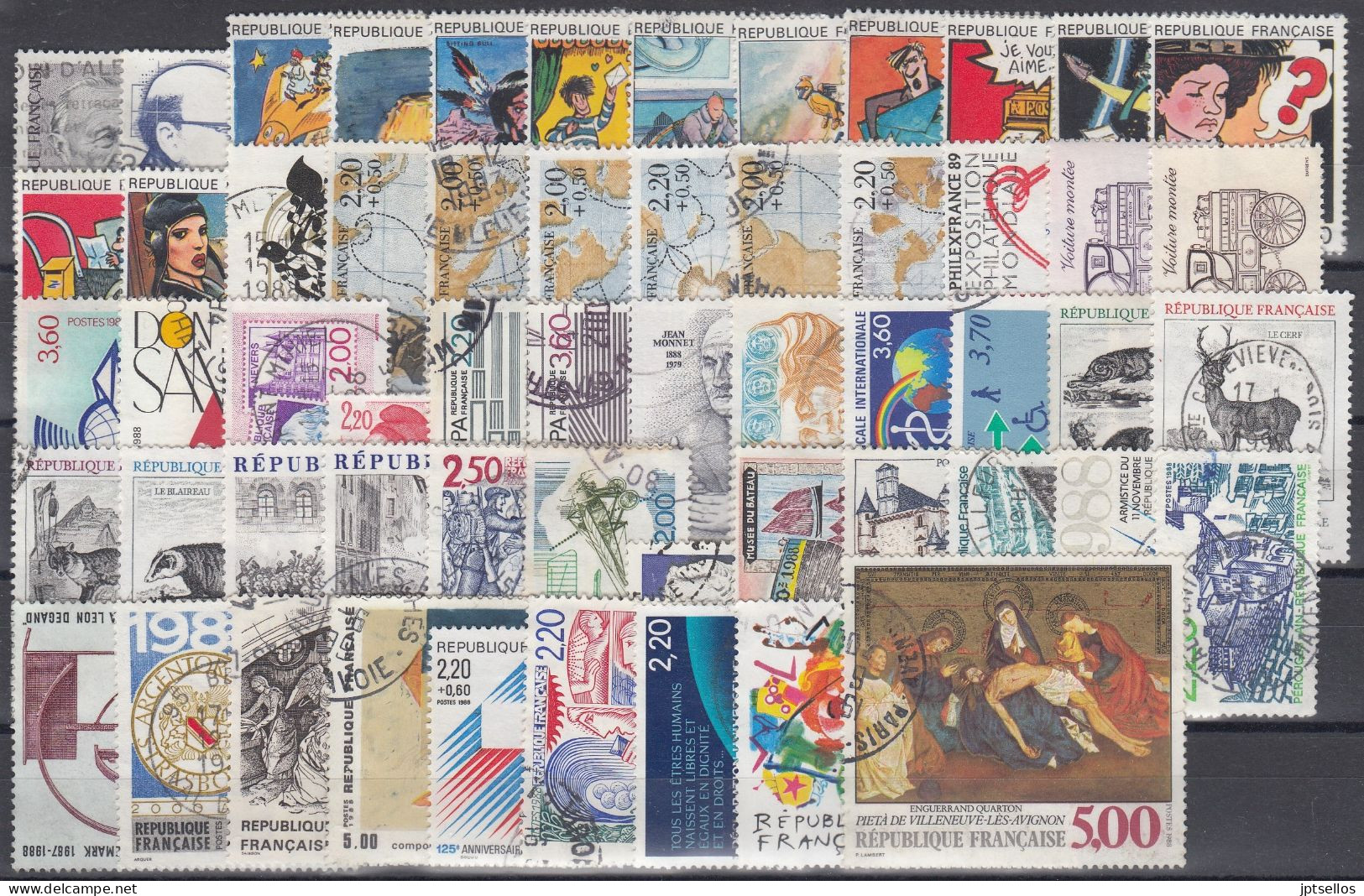 FRANCIA 1988 Nº 2501/2559 AÑO COMPLETO USADO,57 SELLOS - 1940-1949