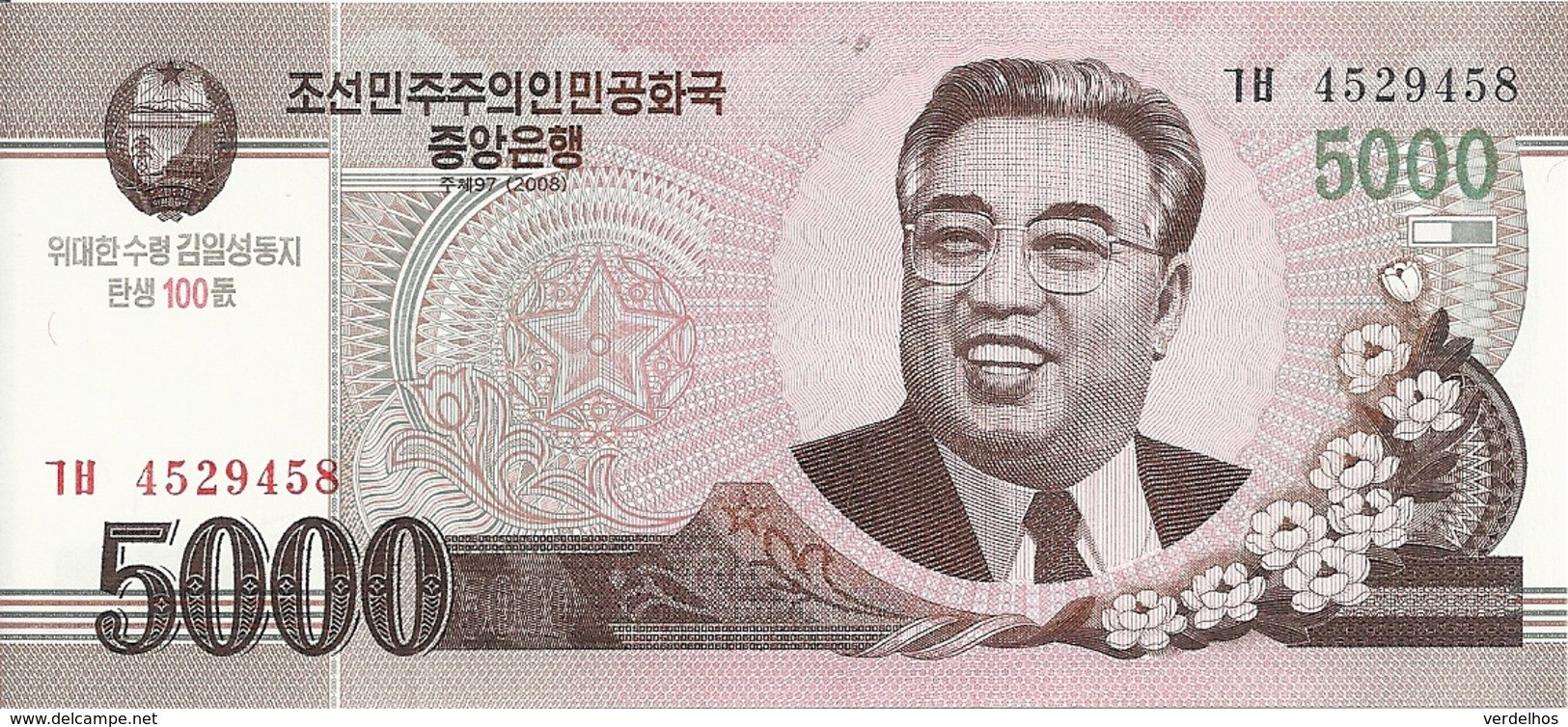 COREE DU NORD 5000 WON 2008 UNC P CS17 - Corée Du Nord