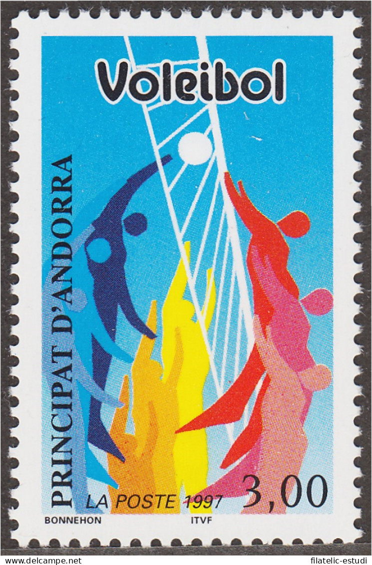 Andorra Francesa 486 1997 Voleibol Dibujo Alegórico MNH - Otros & Sin Clasificación