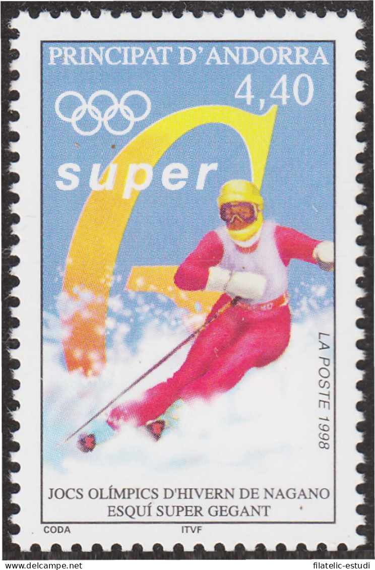 Andorra Francesa 498 1998 Juegos Olímpicos De Invierno Esquí MNH - Autres & Non Classés