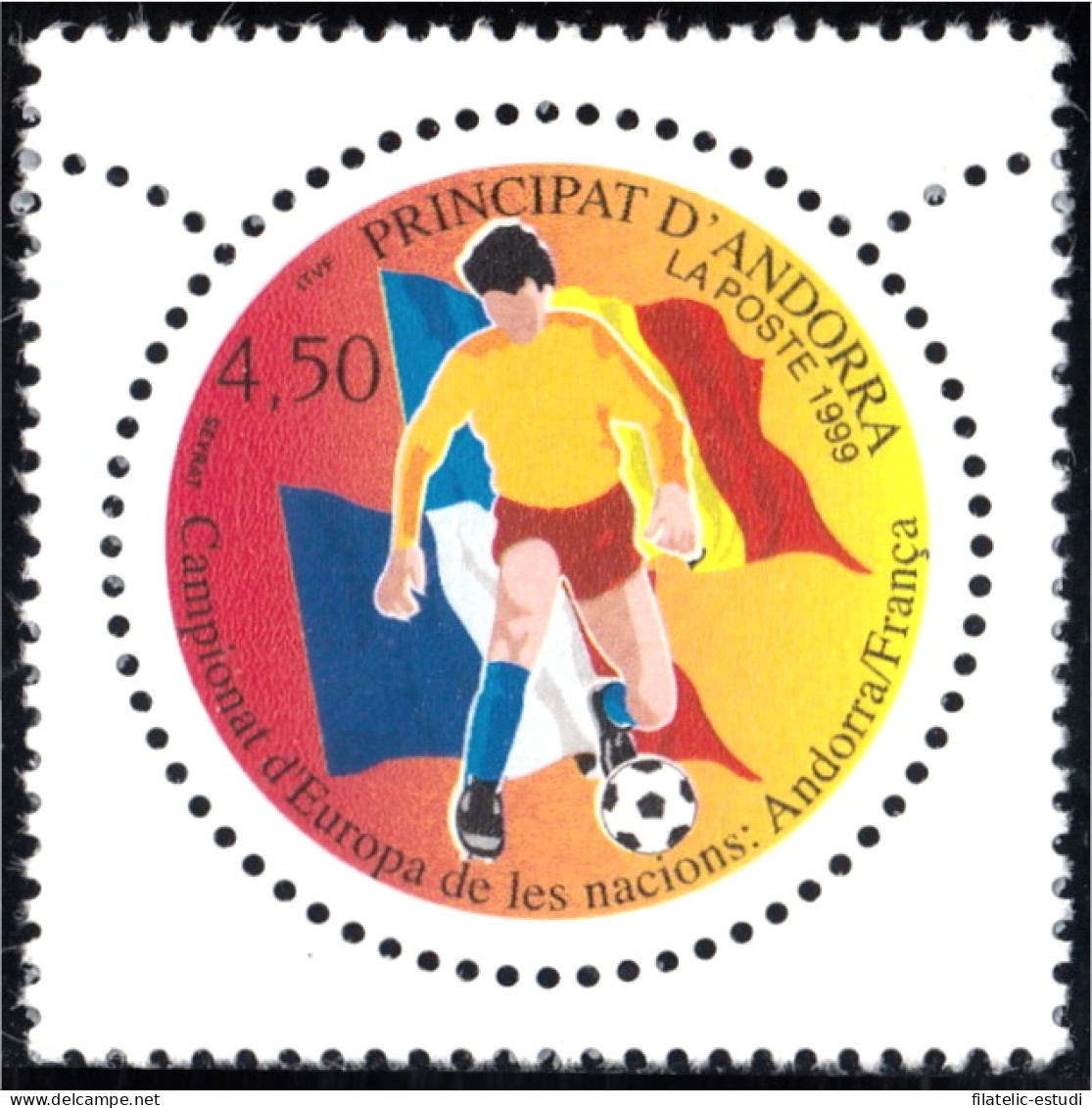 Andorra Francesa 517 1999 Campeonato De Europa De Fútbol MNH - Autres & Non Classés