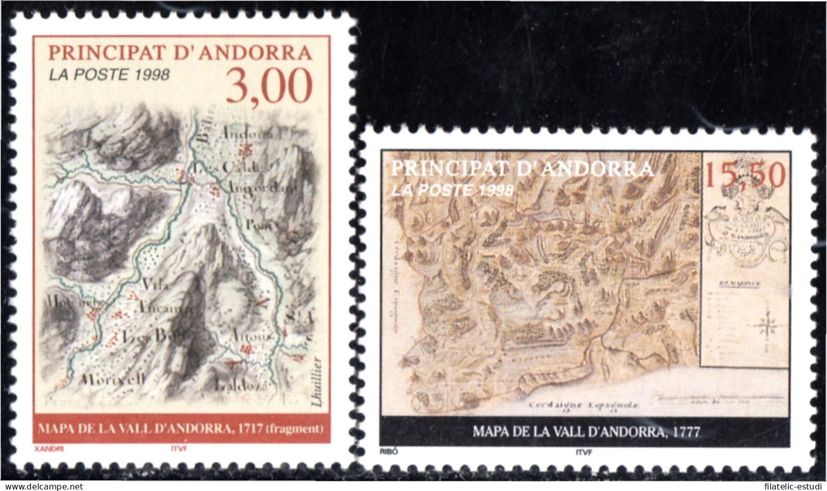 Andorra Francesa 508/09 1998 Mapas De  La Vall De Andorra MNH - Sonstige & Ohne Zuordnung