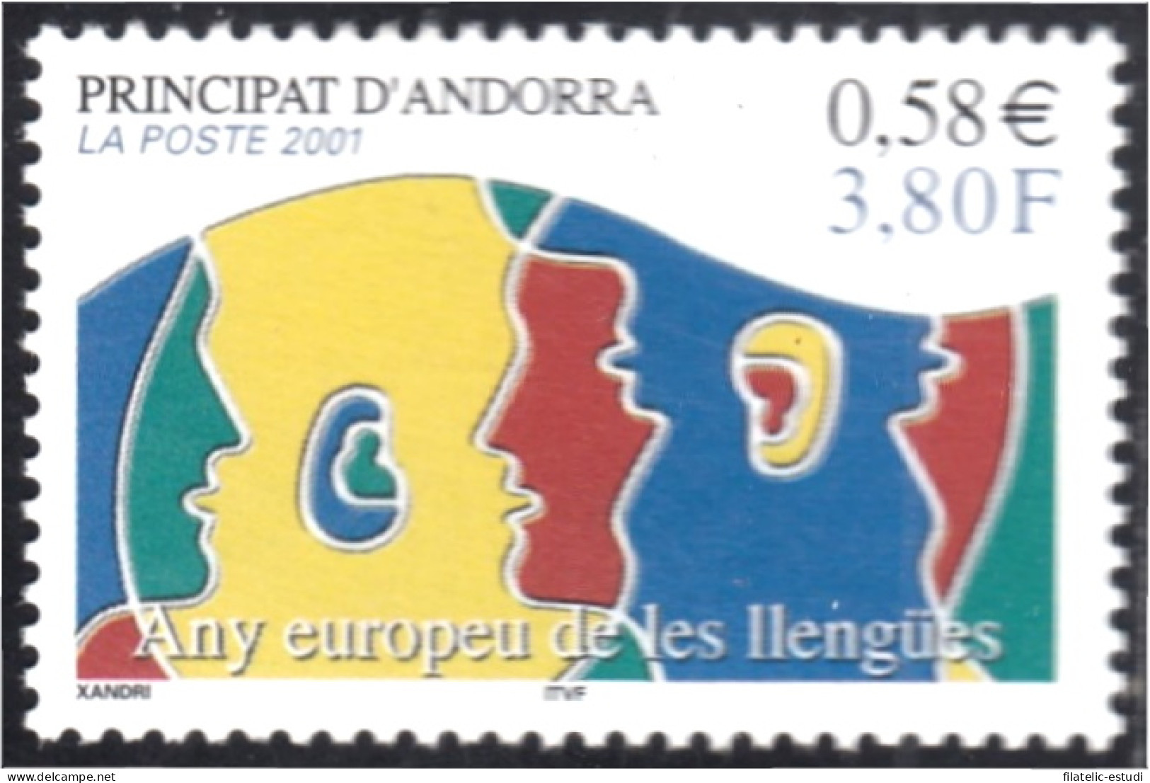 Andorra Francesa 549 2001 Año Europeo De Las Lenguas MNH - Autres & Non Classés