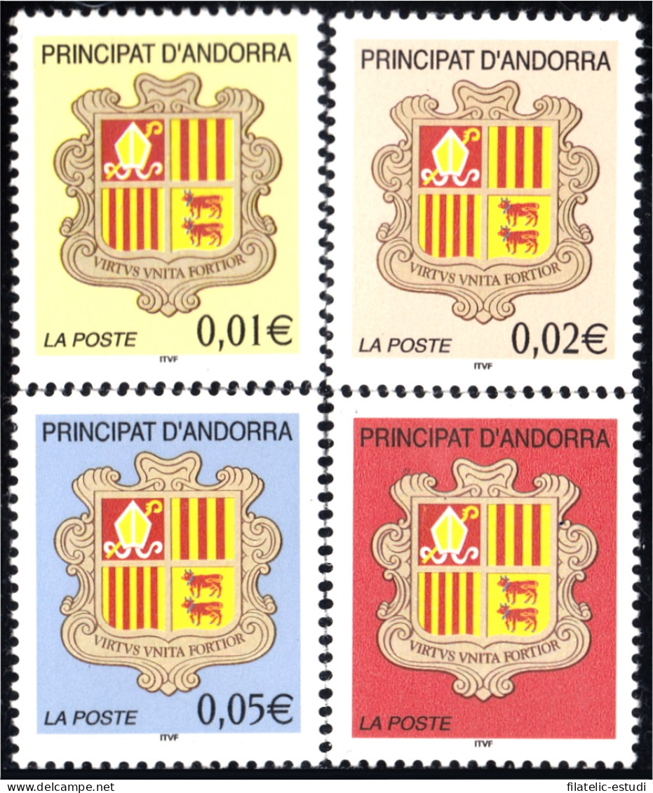 Andorra Francesa 555/58 2002 Escudo De Andorra MNH - Otros & Sin Clasificación