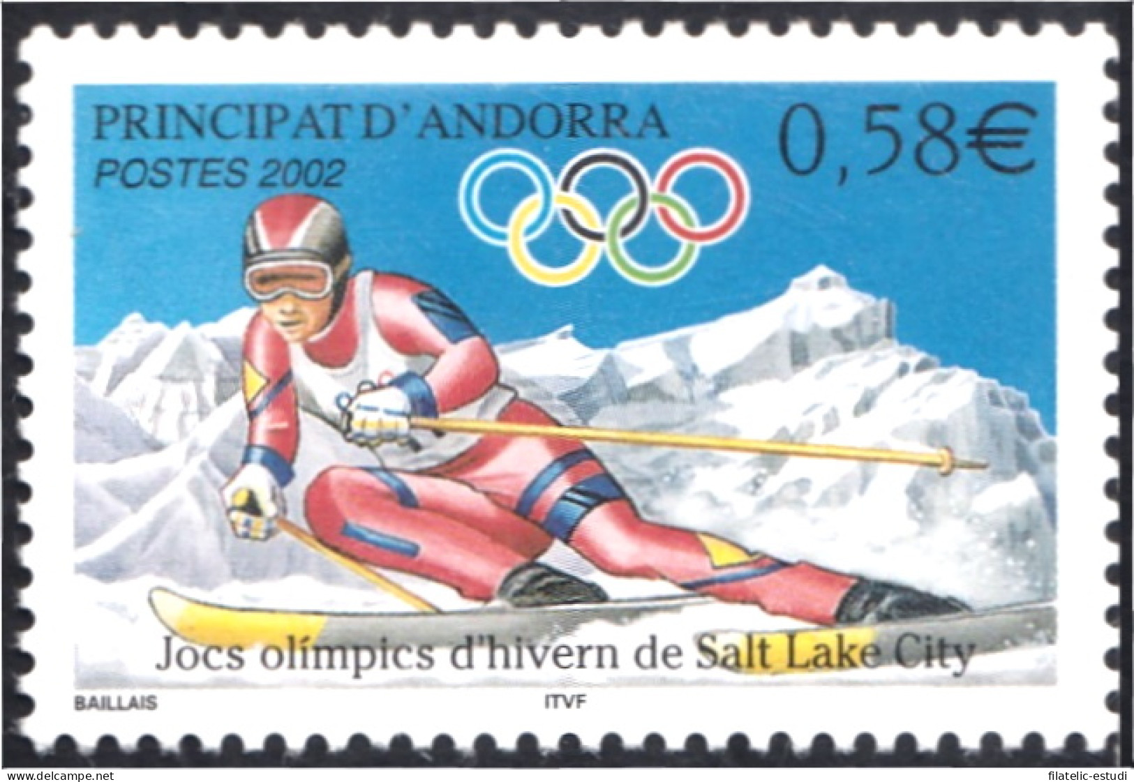 Andorra Francesa 566 2002 Juegos Olímpicos De Invierno Salt Lake City MNH - Sonstige & Ohne Zuordnung