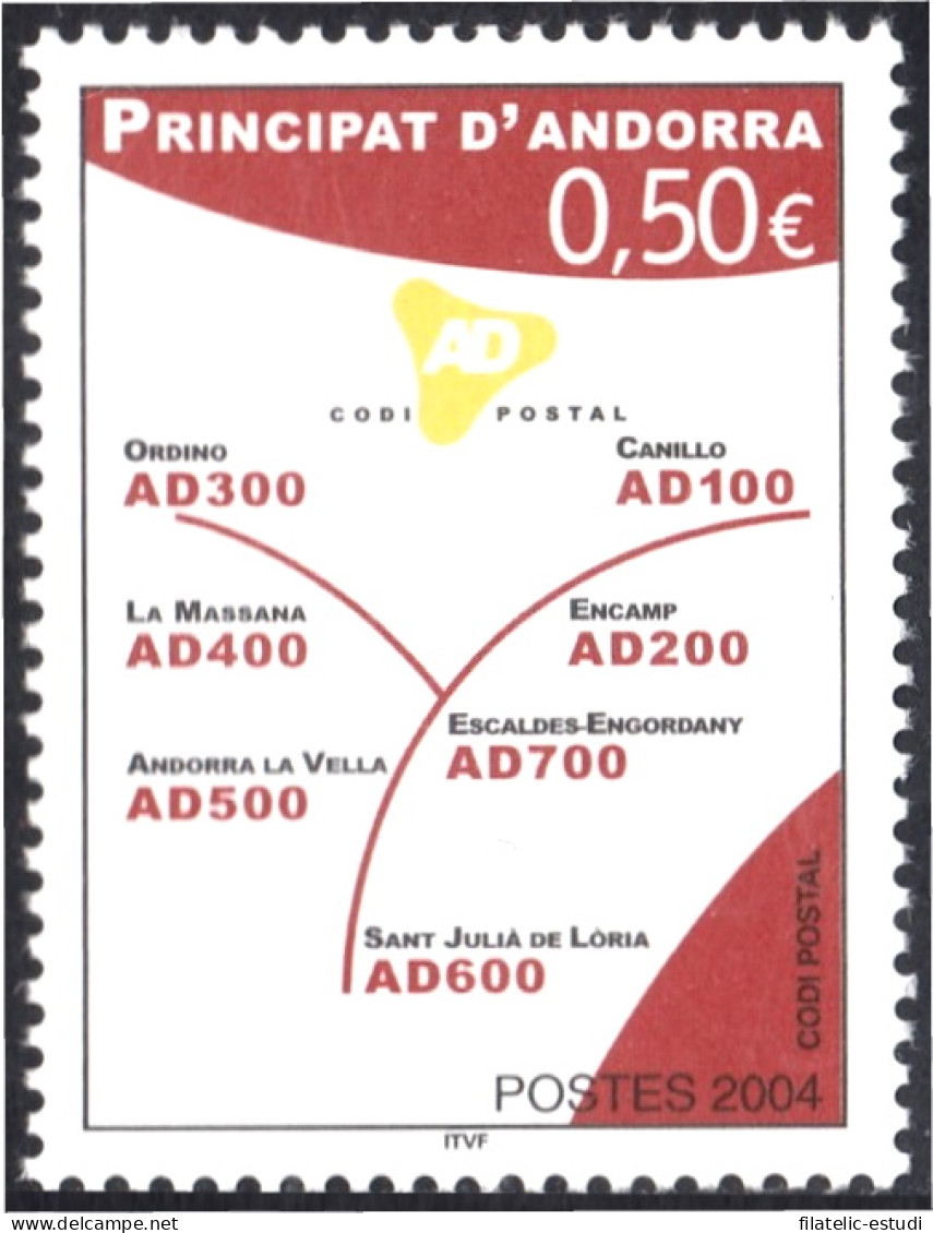 Andorra Francesa 601 2004 Código Postal MNH - Otros & Sin Clasificación