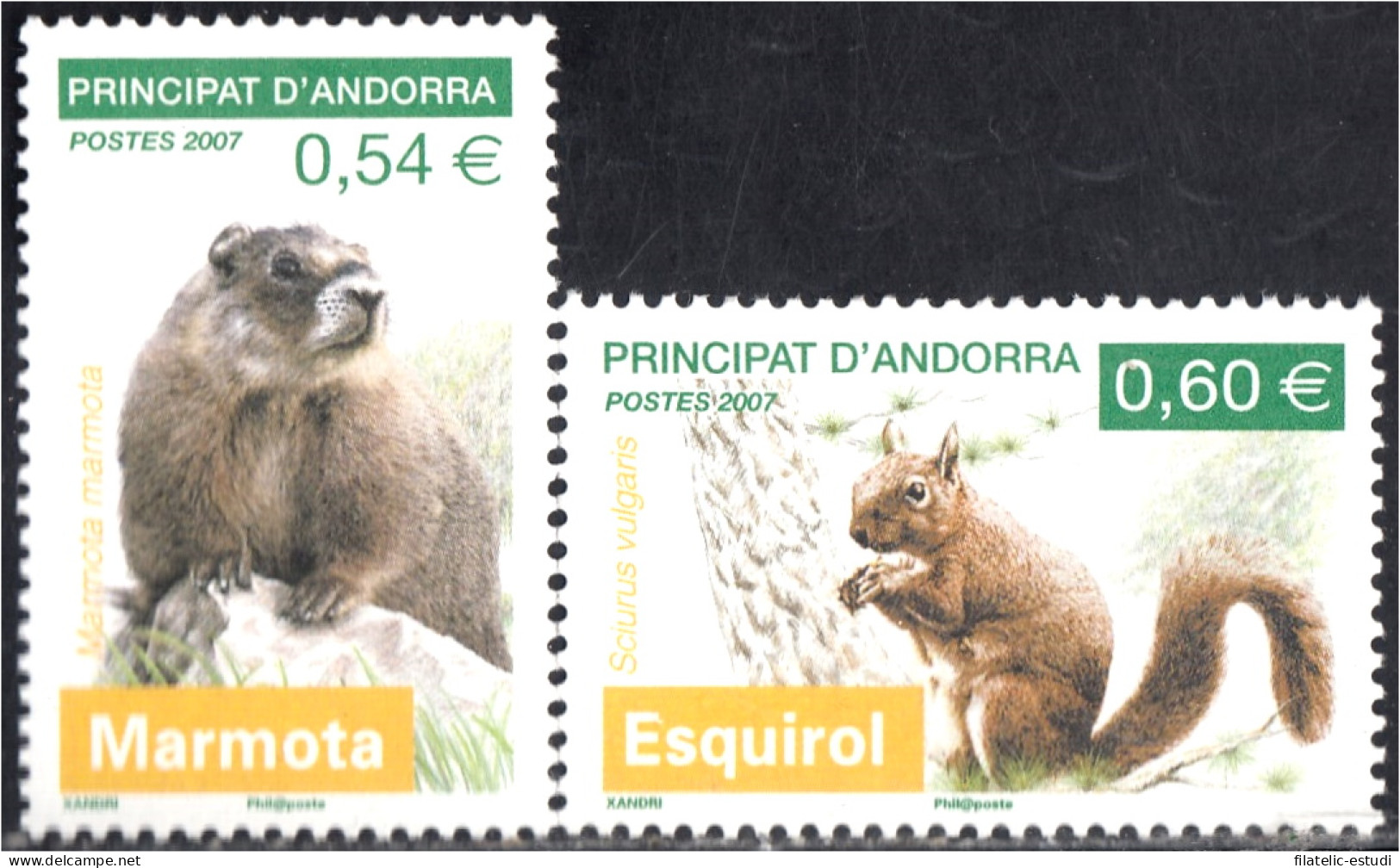 Andorra Francesa 634/35 2007 Fauna Animales Marmota Y Esquirol MNH - Other & Unclassified