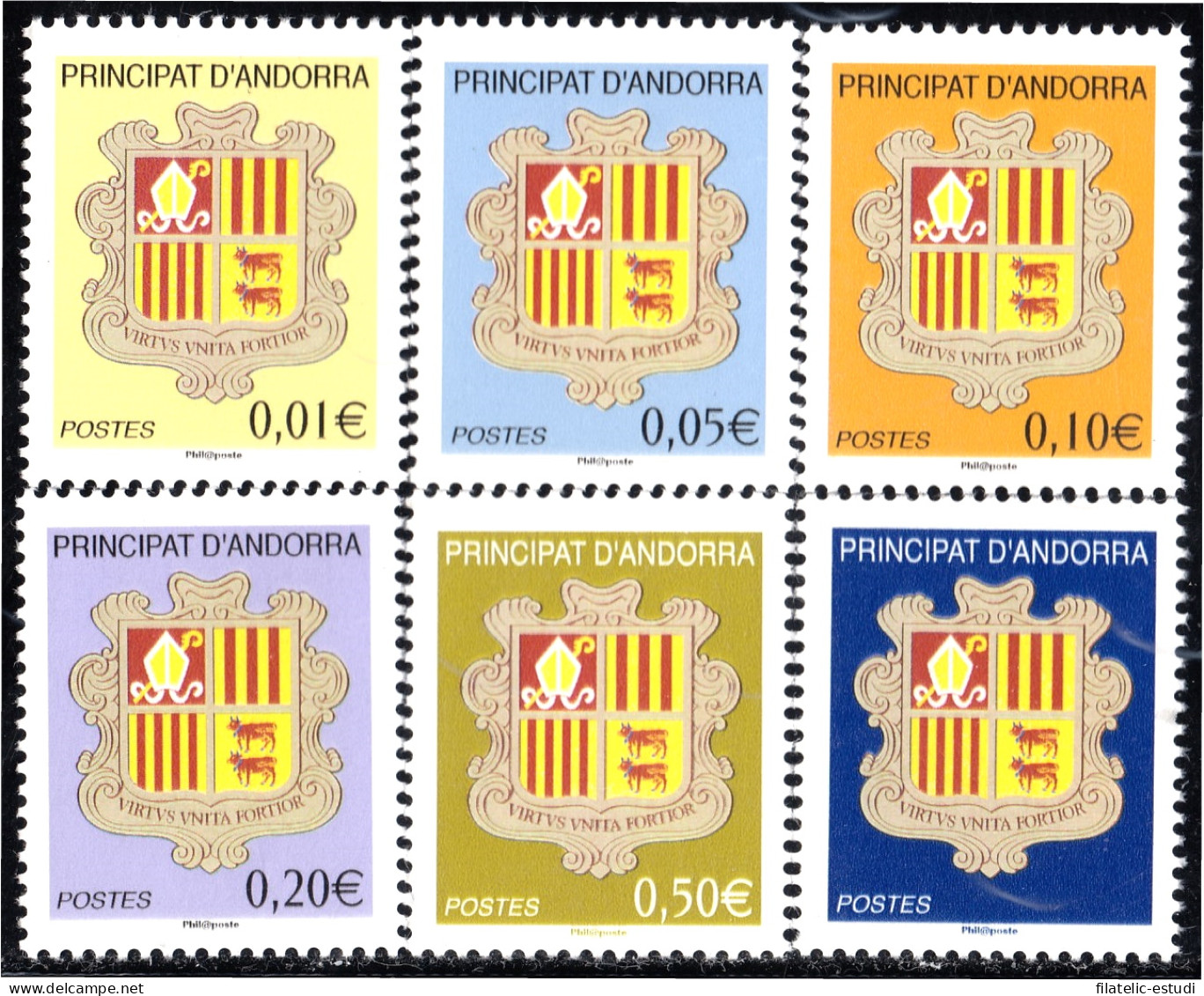 Andorra Francesa 681/86 2010 Escudos Shields MNH - Sonstige & Ohne Zuordnung