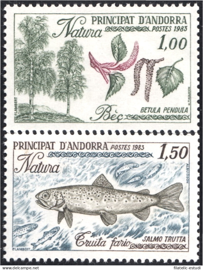 Andorra Francesa 311/12 1983 Naturaleza Peces Plantas MNH - Otros & Sin Clasificación