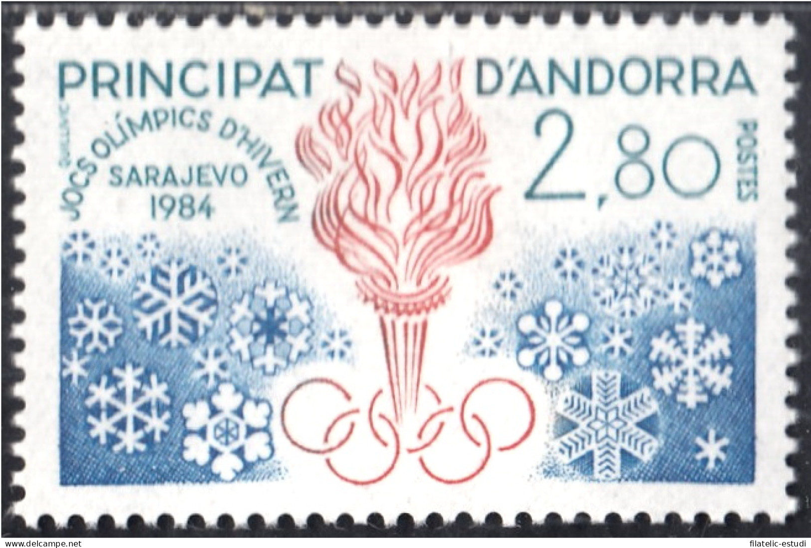 Andorra Francesa 327 1984 Juegos Olímpicos De Sarajevo MNH - Autres & Non Classés