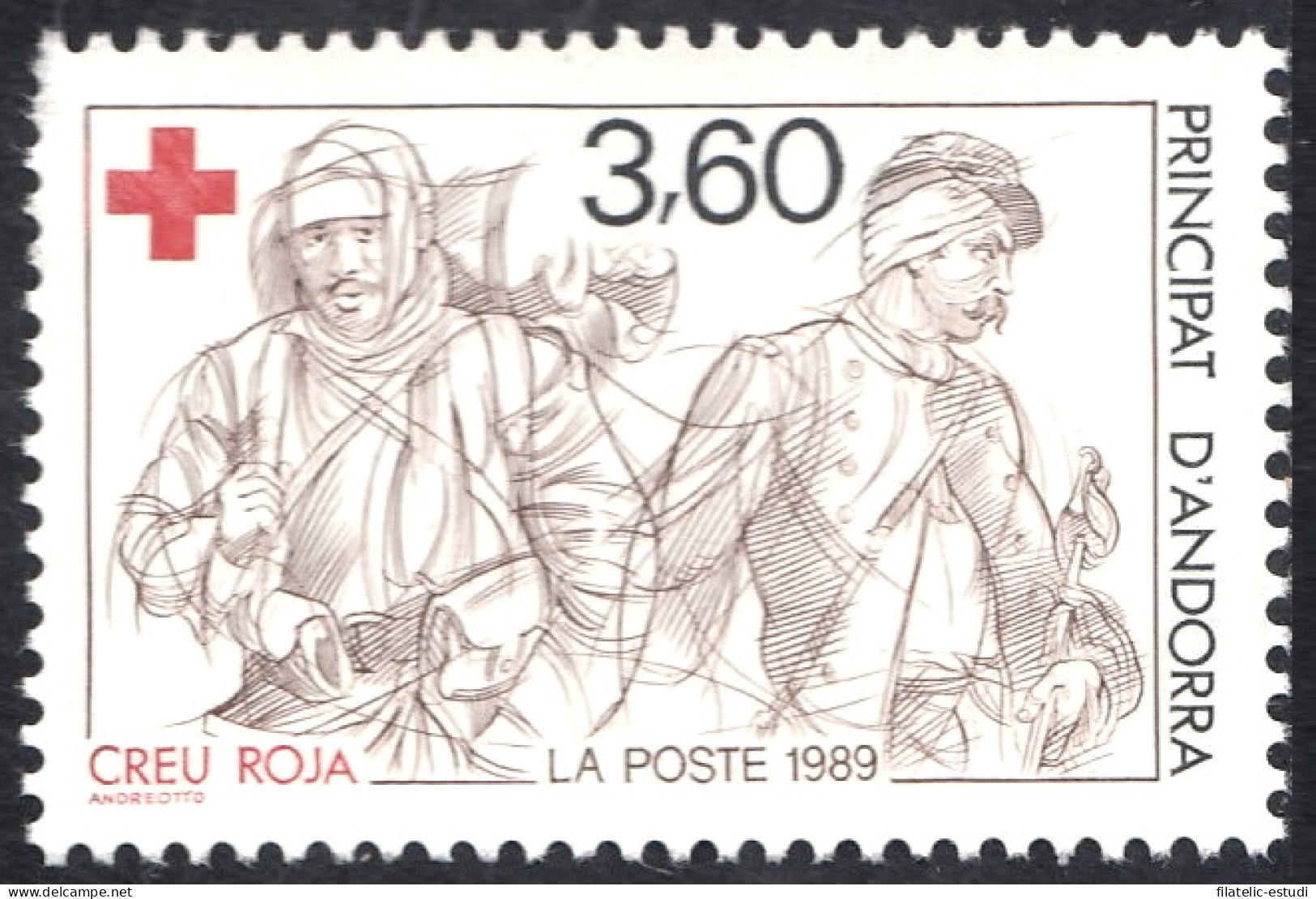 Andorra Francesa 380 1989 Cruz Roja MNH - Otros & Sin Clasificación