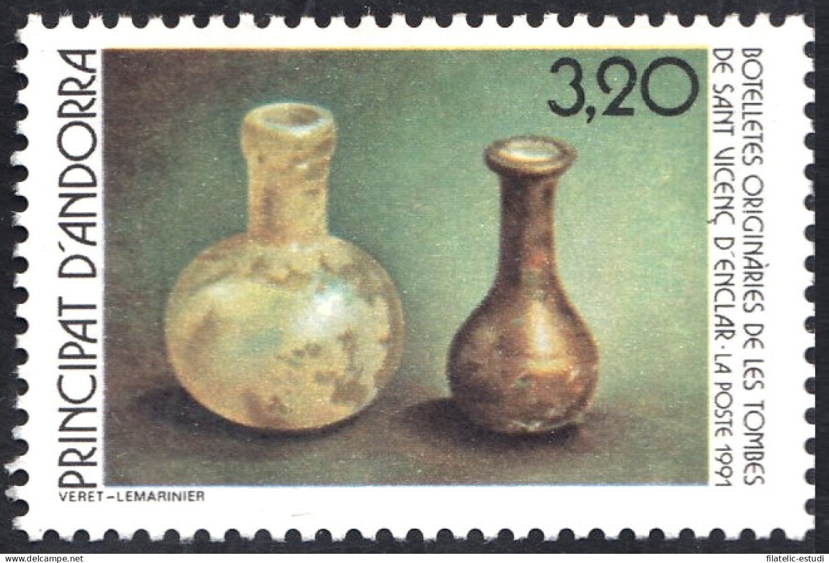 Andorra Francesa 404 1991 Botellas Antiguas MNH - Otros & Sin Clasificación