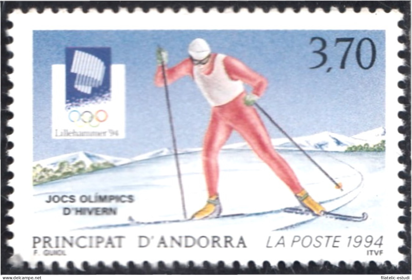 Andorra Francesa 441 1994 Juegos Olímpicos De Invierno MNH - Sonstige & Ohne Zuordnung