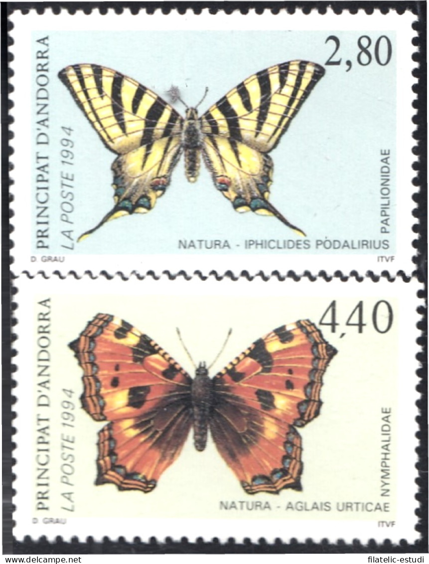 Andorra Francesa 451/52 1994 Mariposas Butterflies MNH - Autres & Non Classés