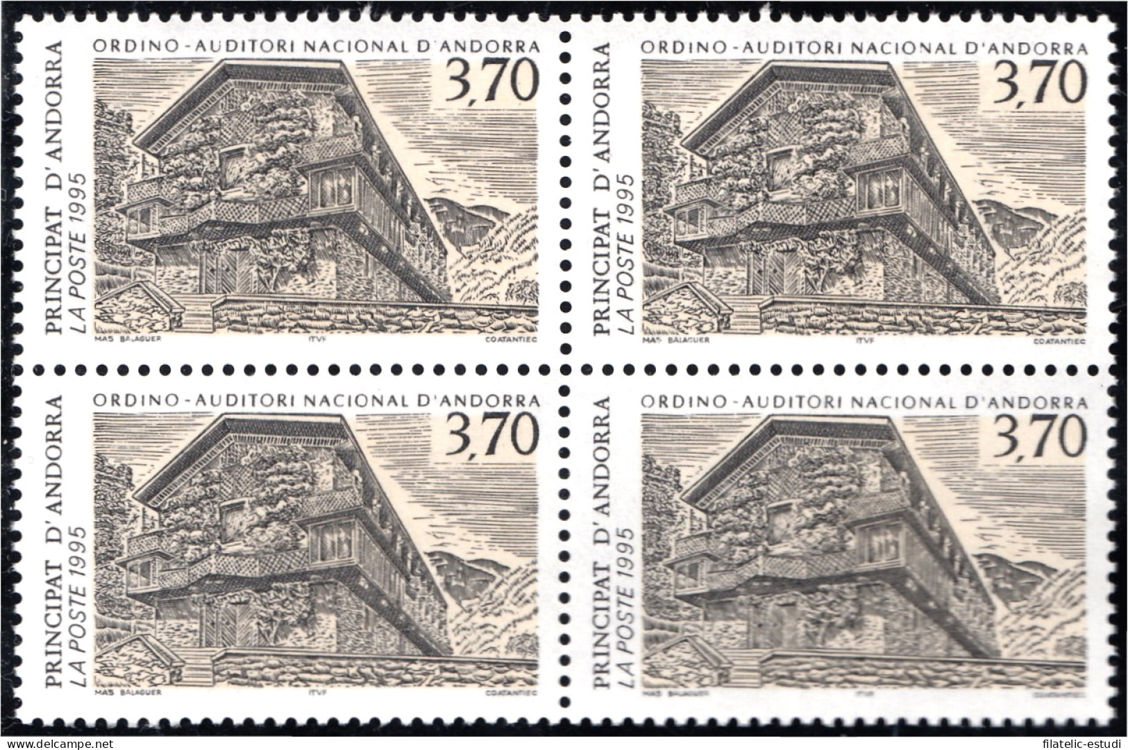 Andorra Francesa 460 Bl.4 1995 Ordino Auditorio Nacional De Andorra MNH - Other & Unclassified