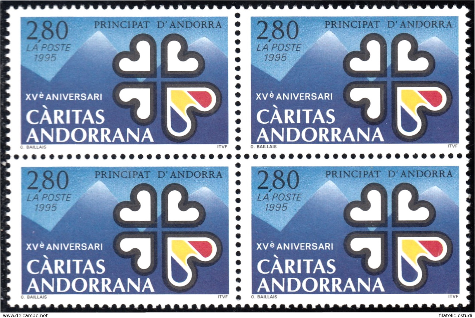 Andorra Francesa 456 Bl.4 1995 Cáritas Andorranas  MNH - Otros & Sin Clasificación