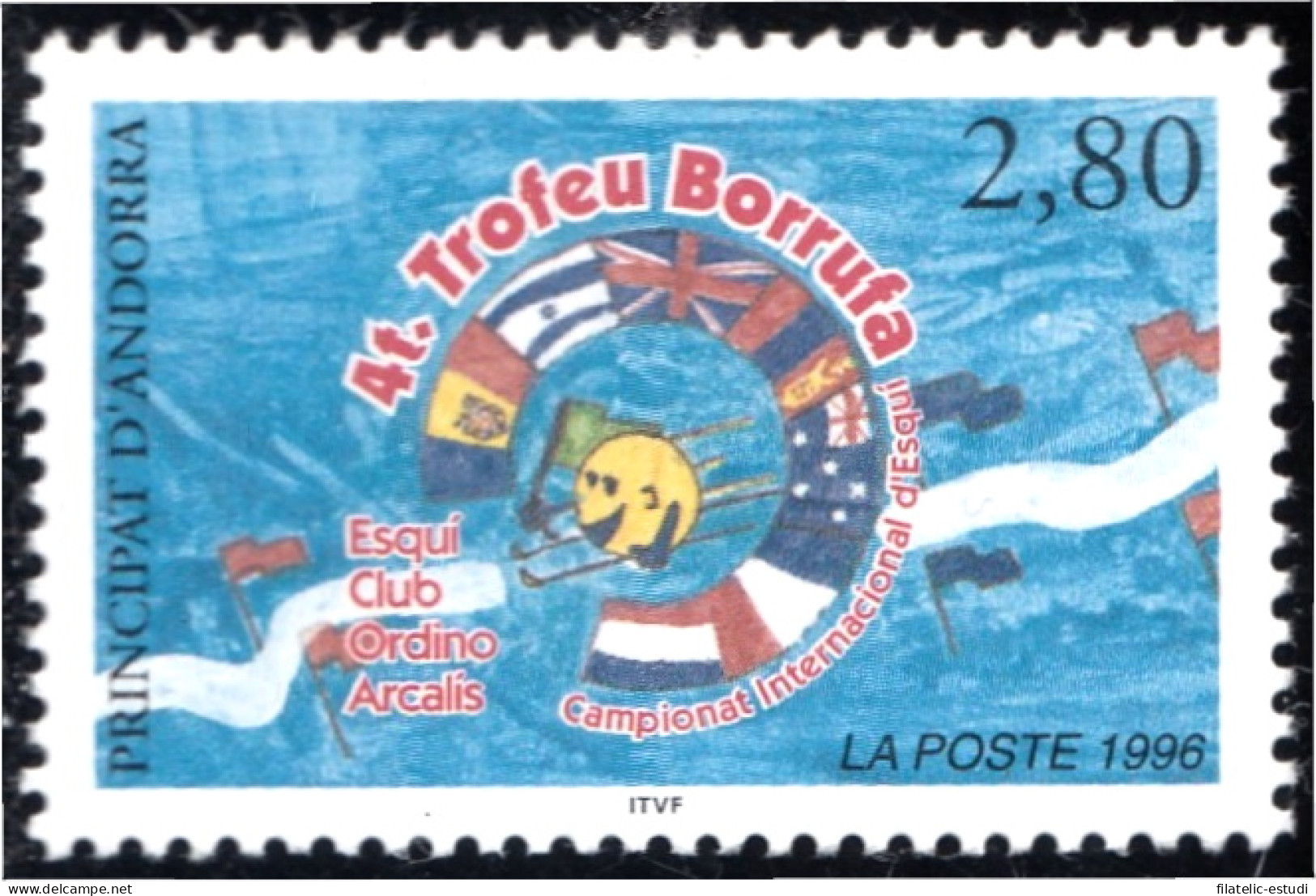 Andorra Francesa 467 1996 Trofeo Barrufa Campeonato Mundial De Esquí MNH - Other & Unclassified