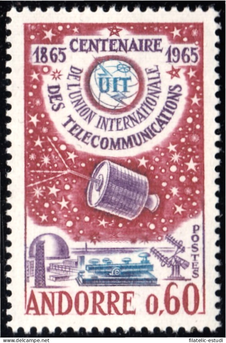 Andorra Francesa 173 1965 Unión Internacional De Telecomunicaciones MNH - Sonstige & Ohne Zuordnung