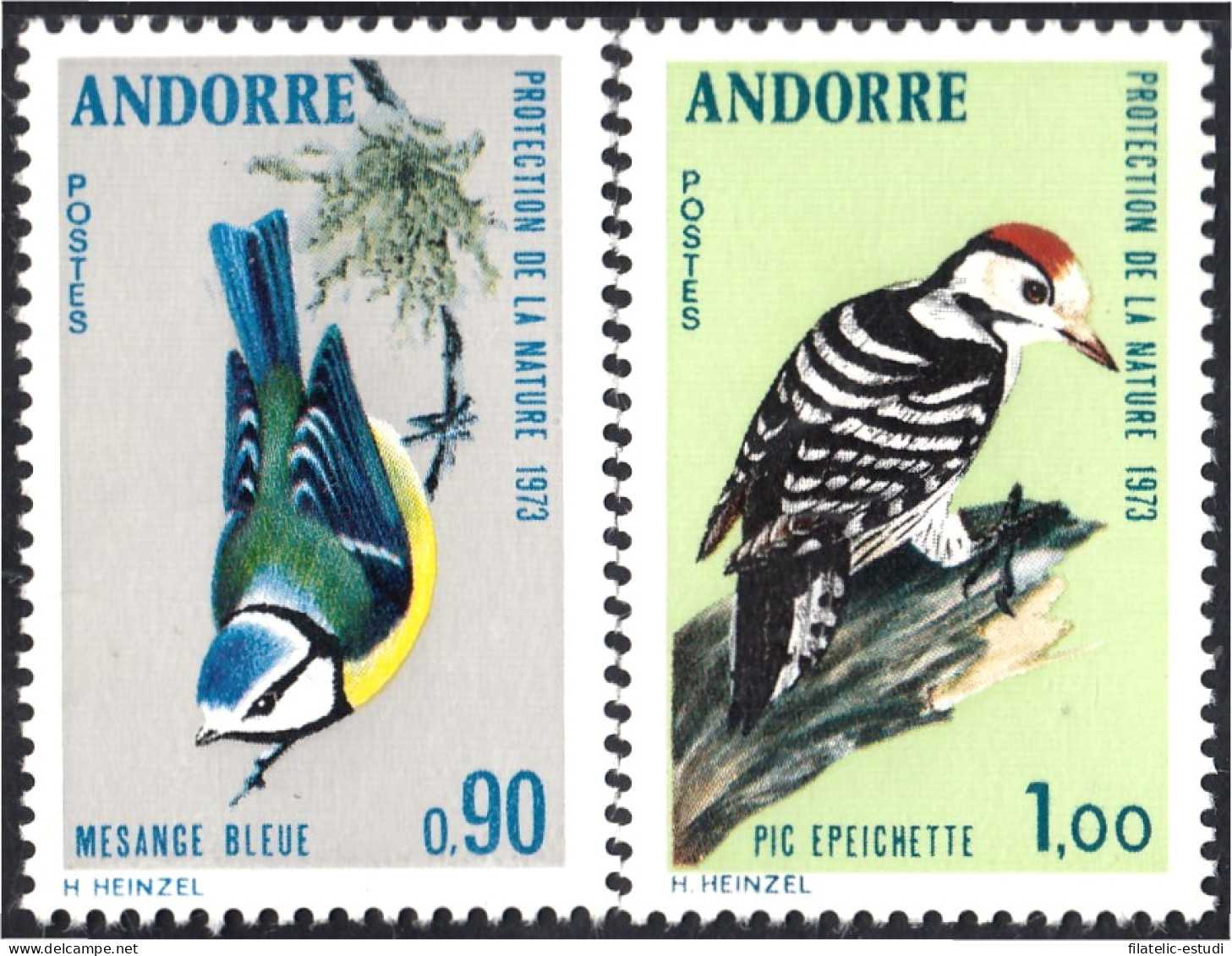 Andorra Francesa 232/33 1973 Aves Pájaros Birds MNH - Otros & Sin Clasificación