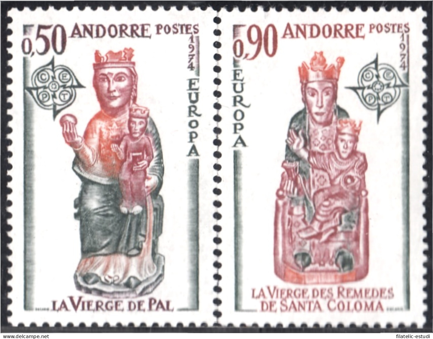 Andorra Francesa 237/38 1974 Vírgenes De Pal Y Sta Coloma MNH - Other & Unclassified