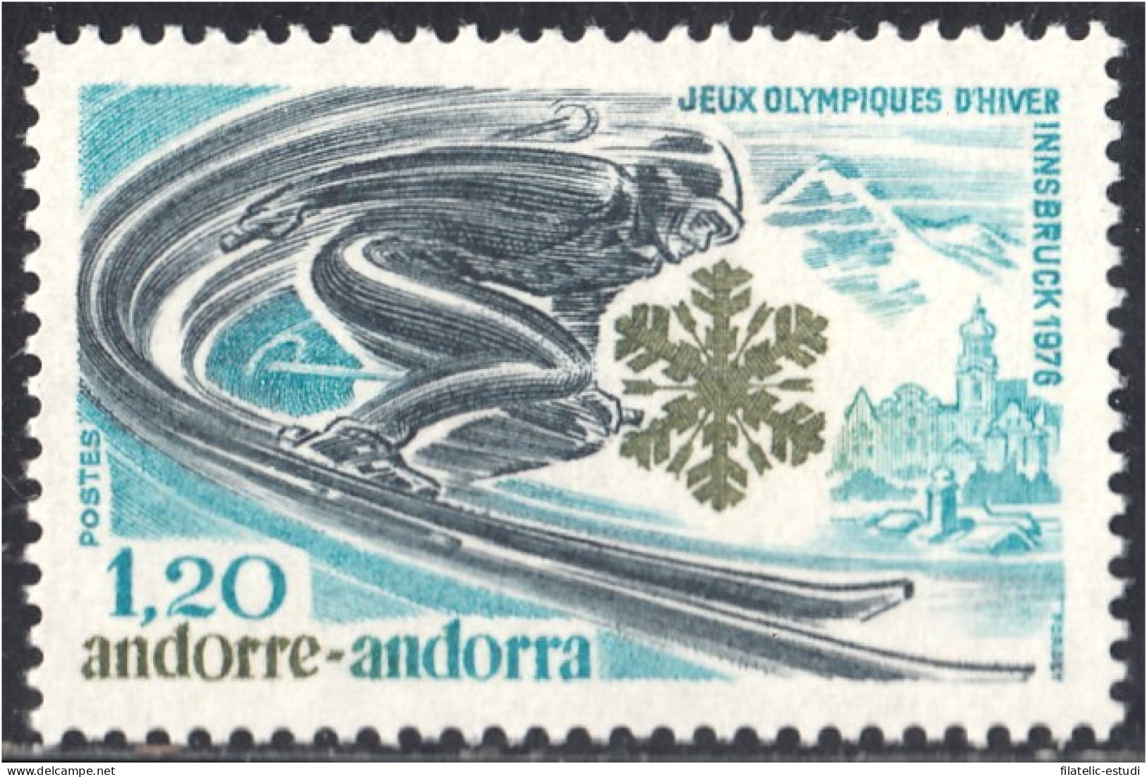Andorra Francesa 251 1976 Juegos Olímpicos De Insbruck MNH - Sonstige & Ohne Zuordnung