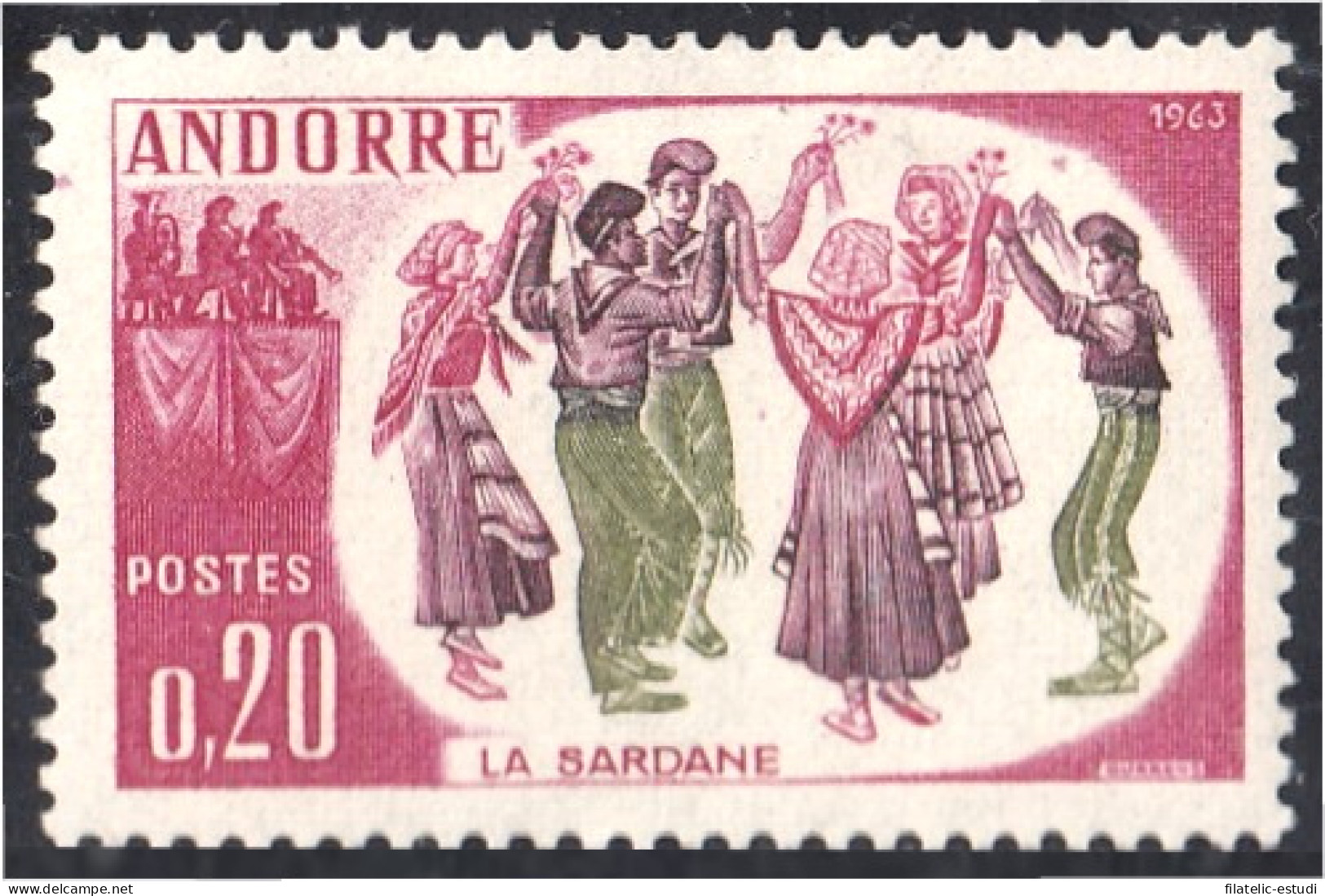 Andorra Francesa 166 1963 Folclor MNH - Sonstige & Ohne Zuordnung