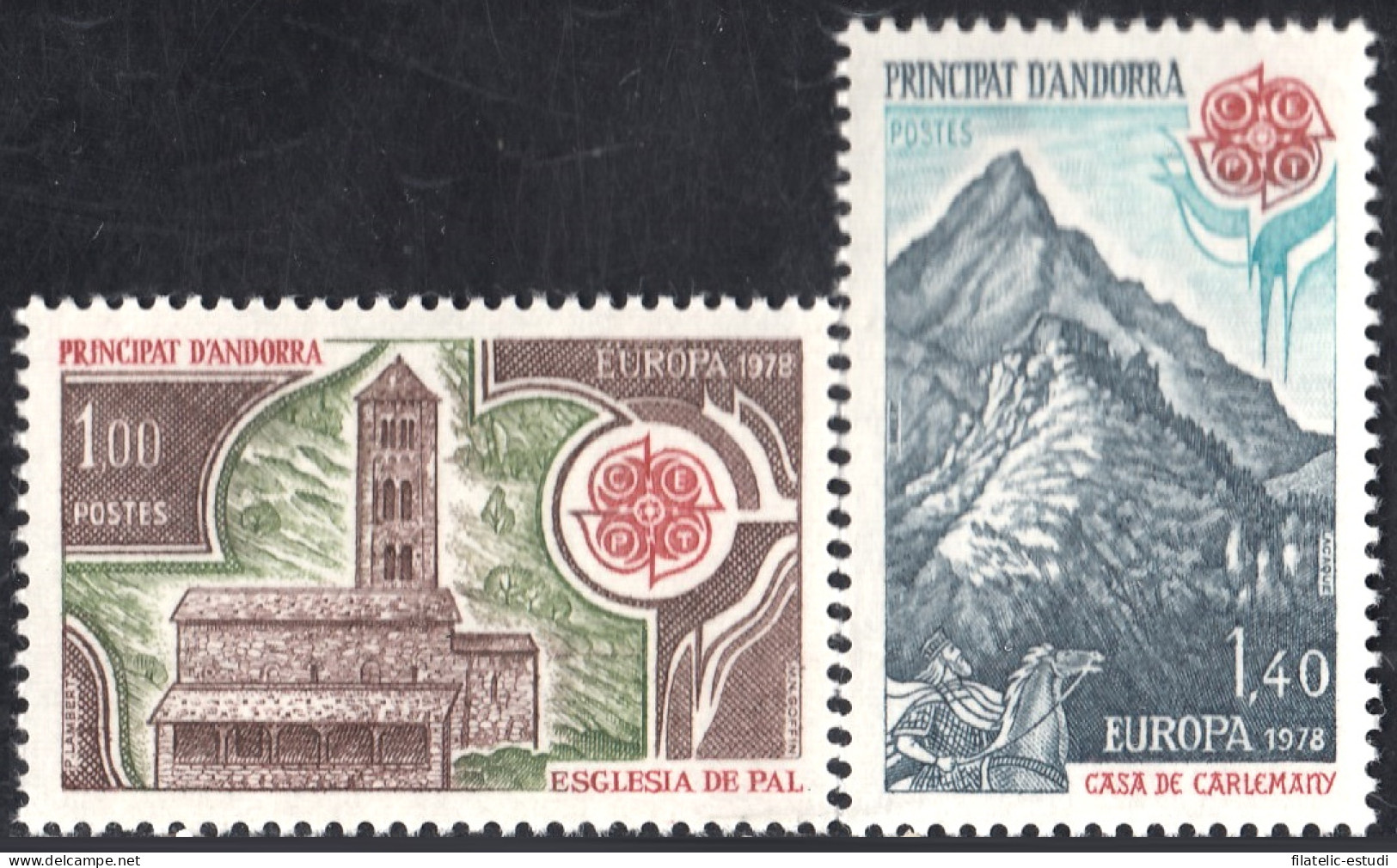 Andorra Francesa 269/70 1978 Europa Iglesia De Pal MNH - Autres & Non Classés