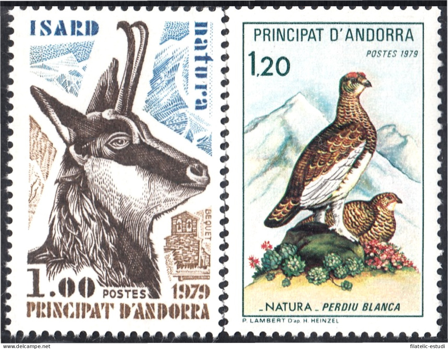 Andorra Francesa 274/75 1979 Fauna Venado Perdiz Blanca MNH - Other & Unclassified