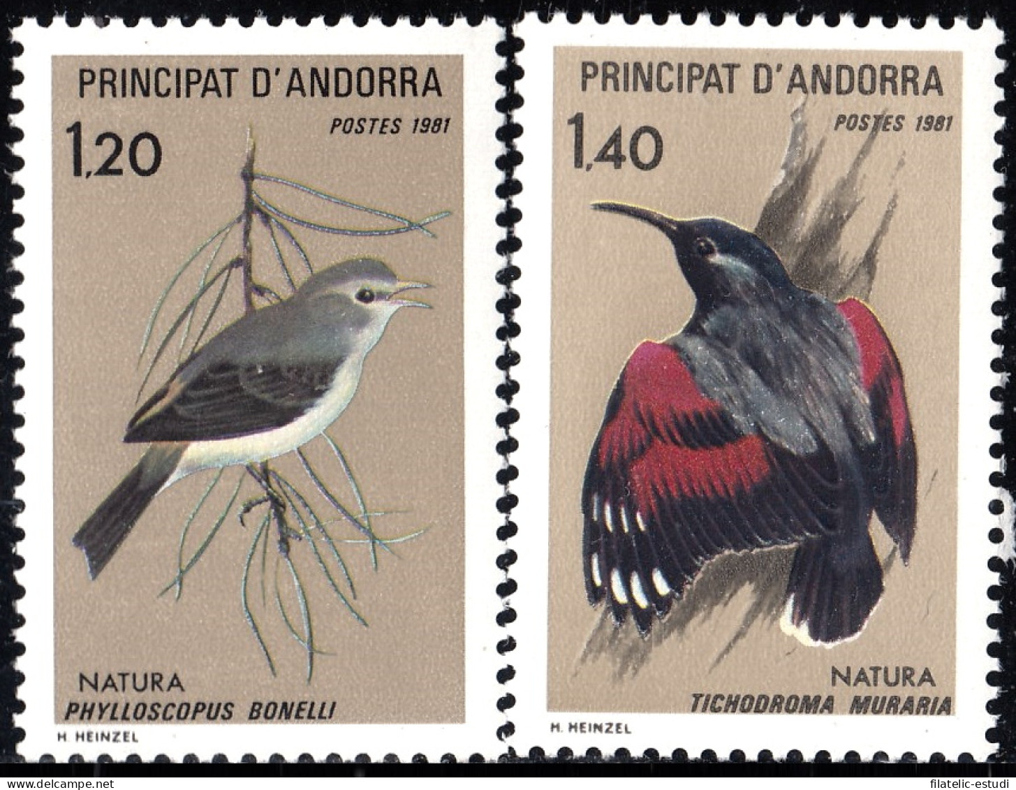 Andorra Francesa 294/95 1981 Aves Pájaros Birds MNH - Autres & Non Classés