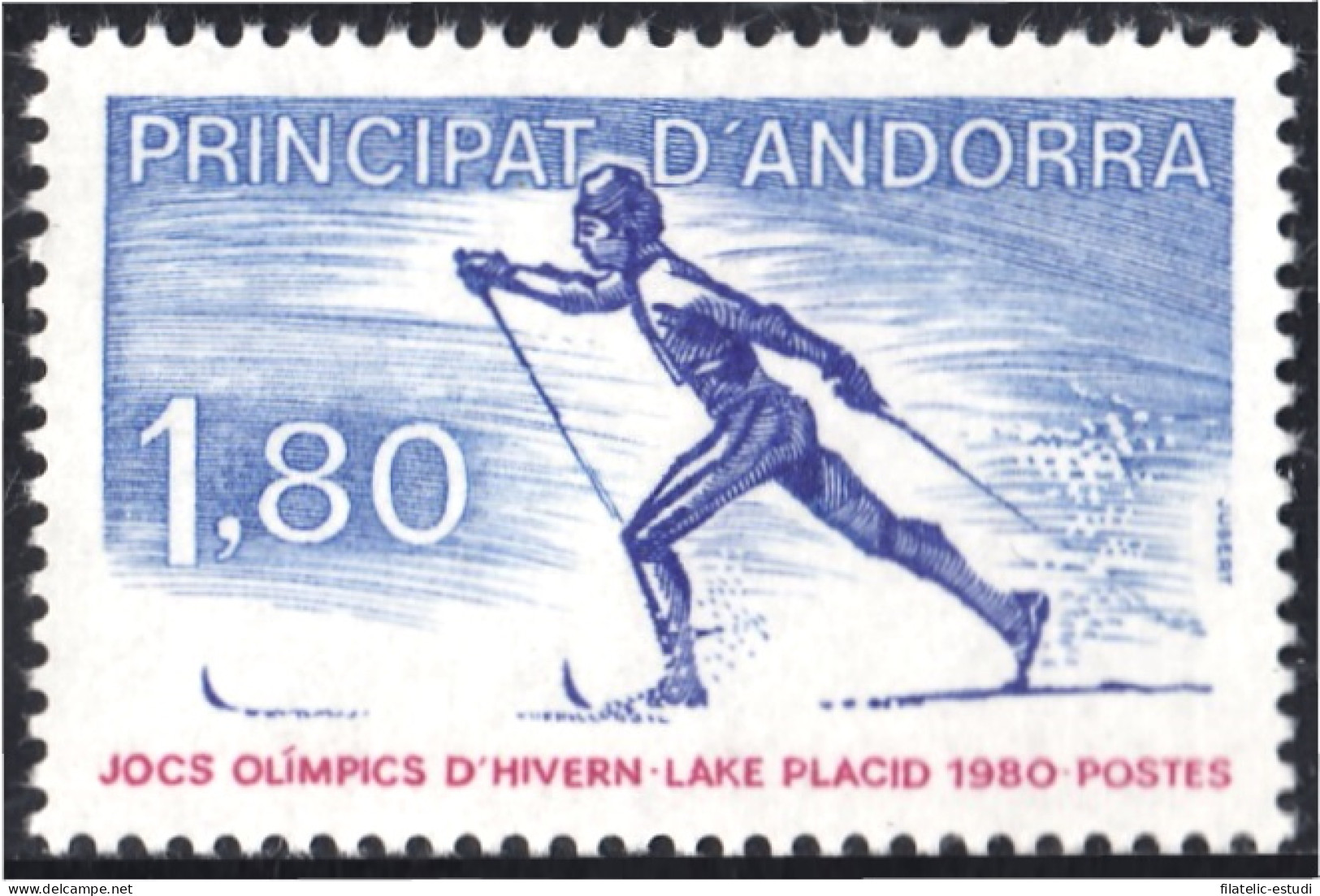 Andorra Francesa 283 1980 Juegos Olímpicos De Salt Lake Placid MNH - Autres & Non Classés
