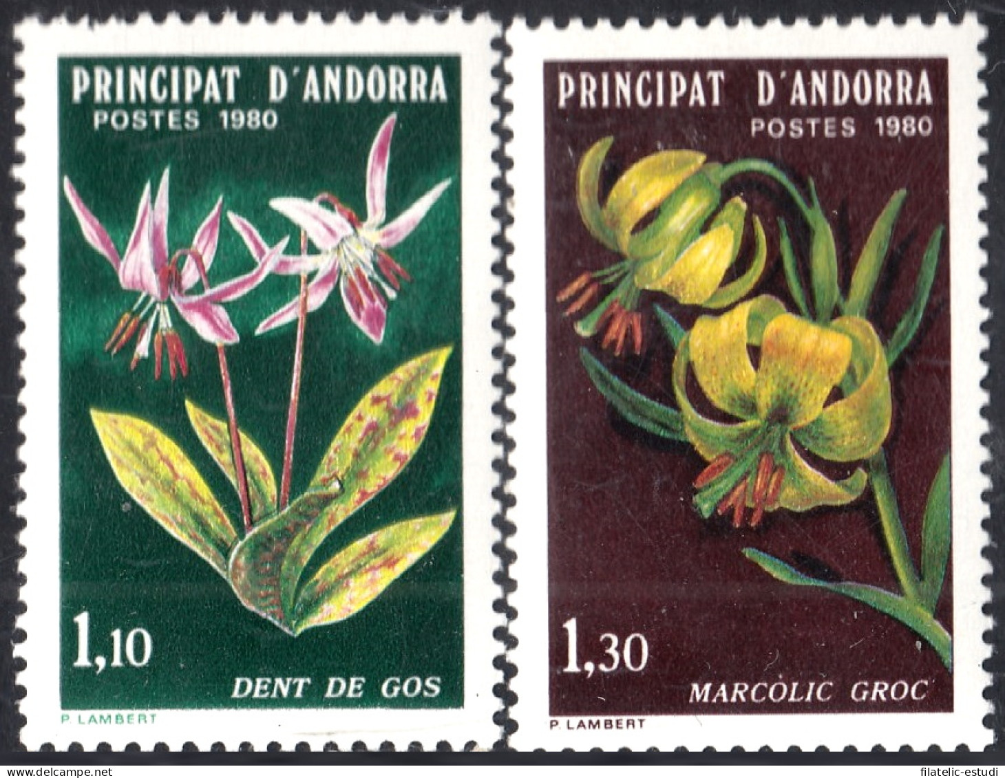 Andorra Francesa 286/87 1980 Flores Flowers MNH - Sonstige & Ohne Zuordnung