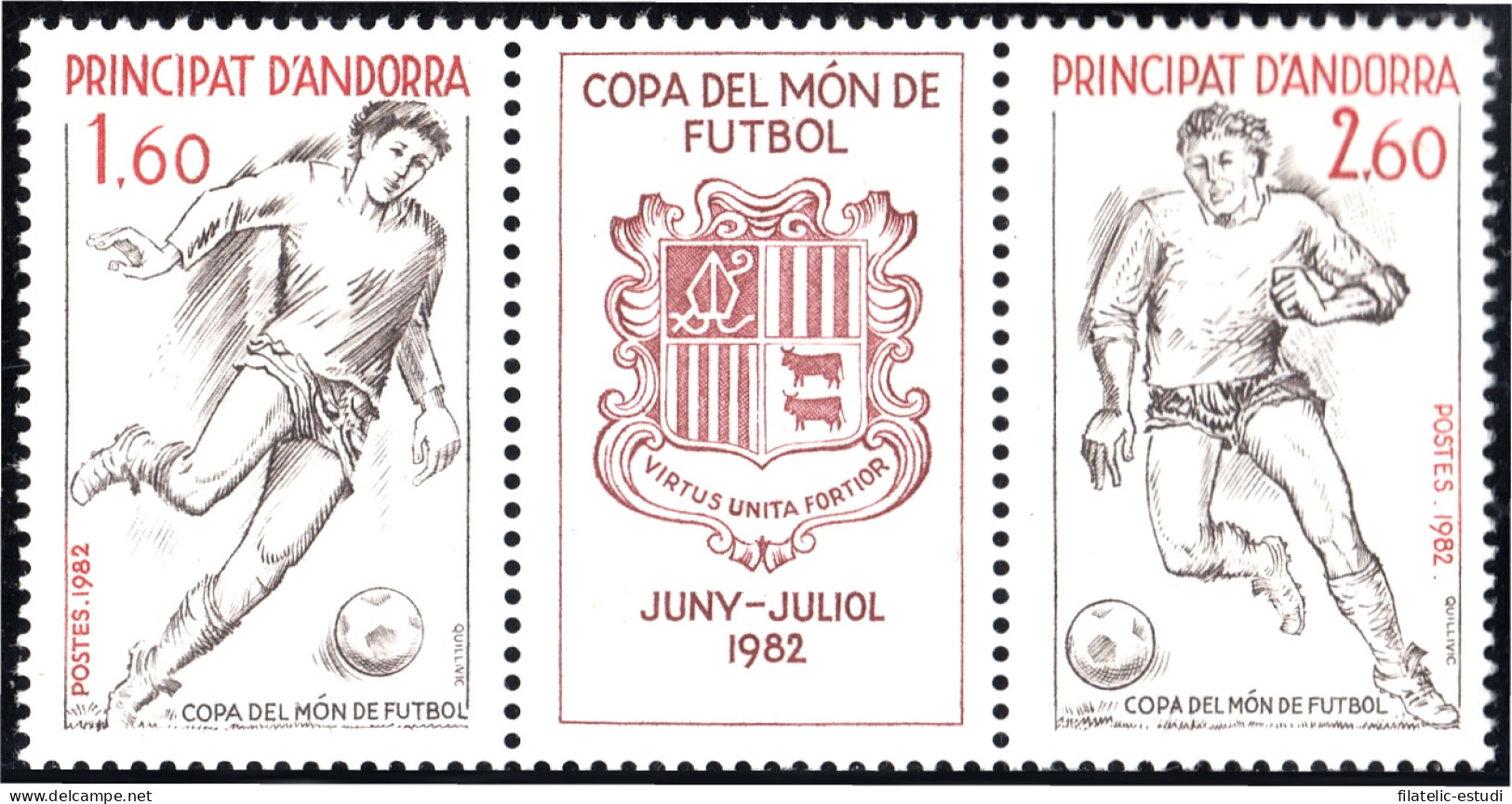 Andorra Francesa 302/02A 1982 Copa Del Mundo De  Fútbol MNH - Sonstige & Ohne Zuordnung