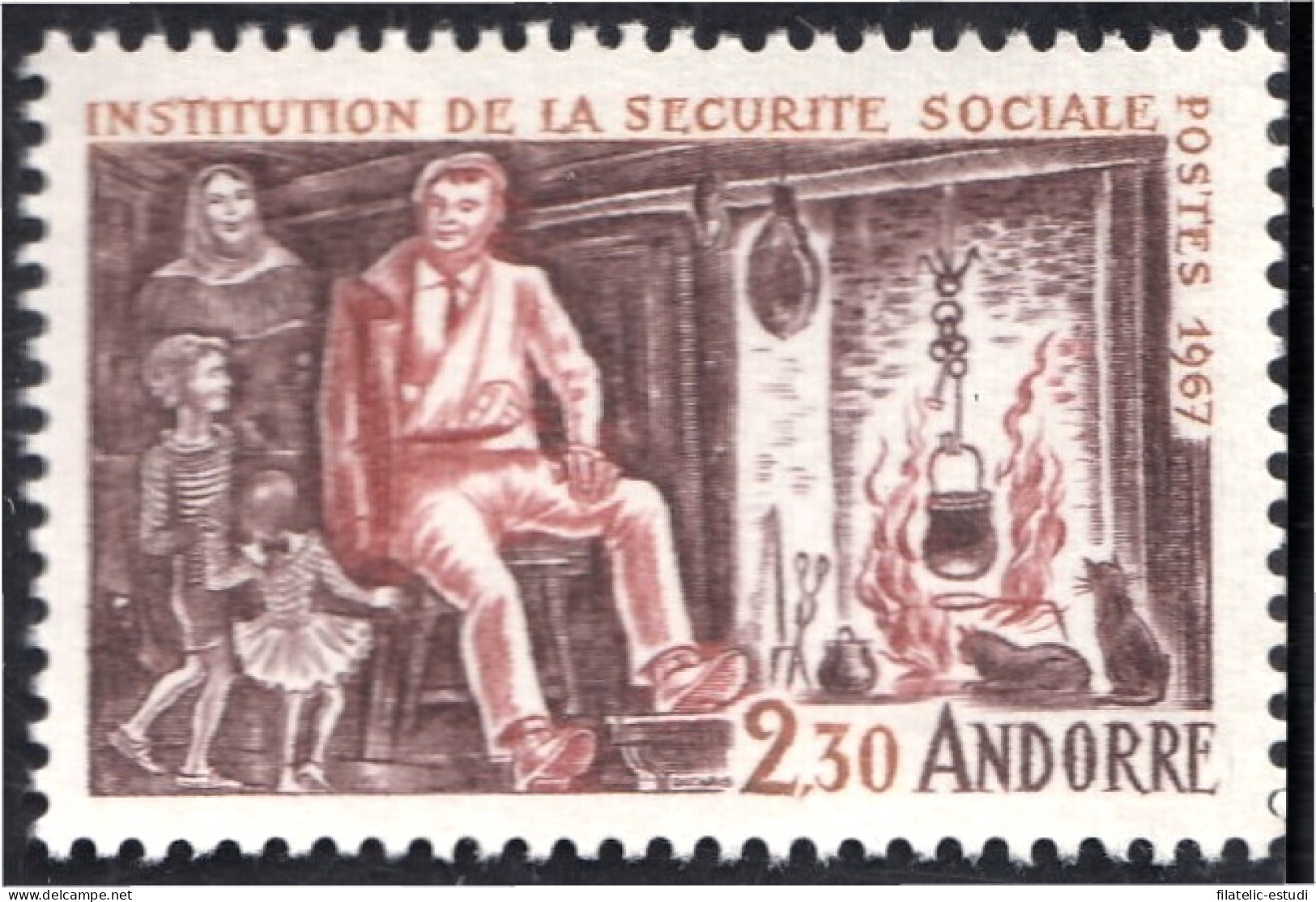 Andorra Francesa 183 1967 Institución De La Seguridad Social MNH - Autres & Non Classés