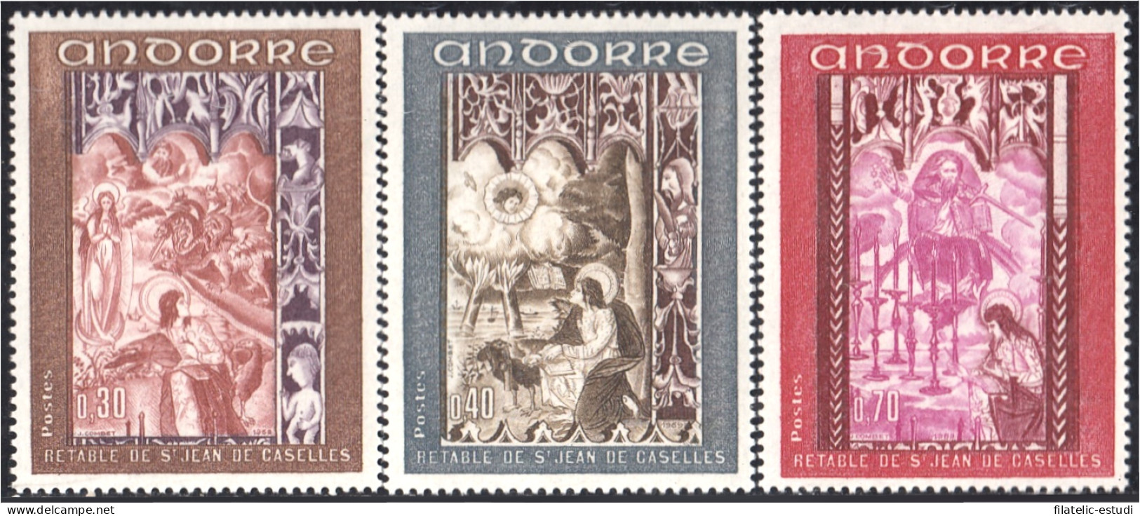 Andorra Francesa 198/00 1969 Pintura De San Juan Caselles MNH - Otros & Sin Clasificación