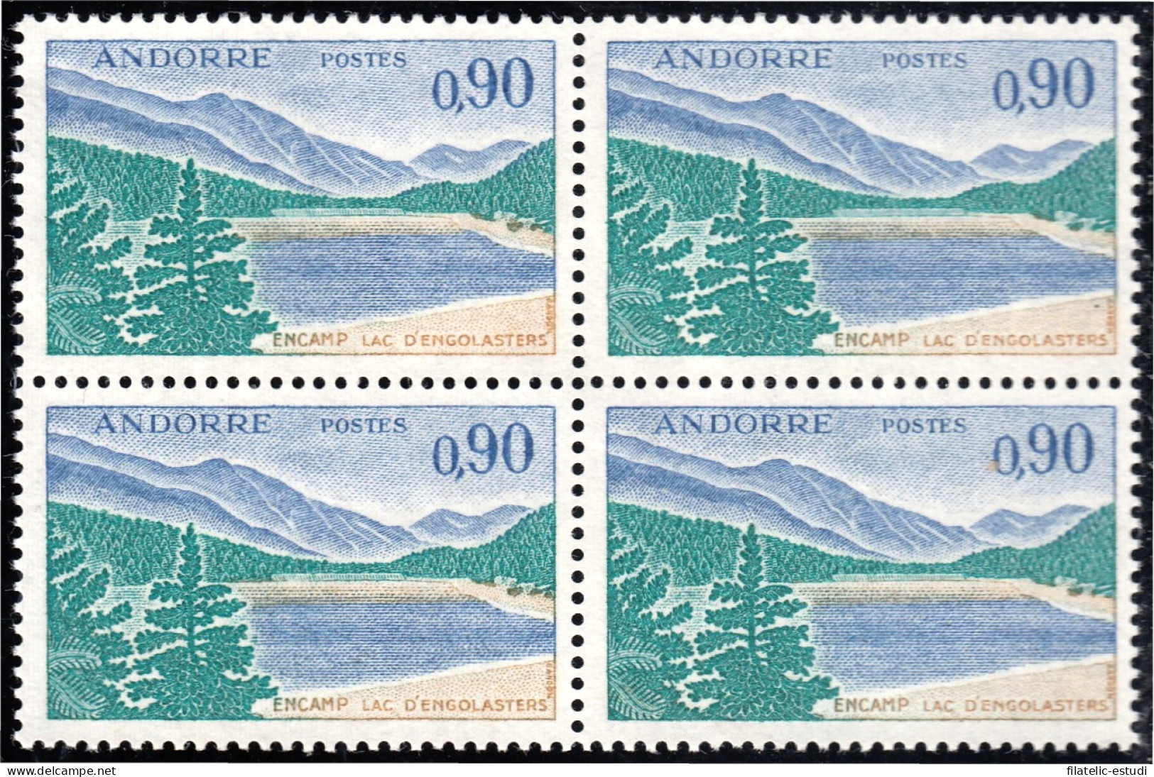 Andorra Francesa 163A Bl.4 1971 Lago Engolasters MNH - Other & Unclassified