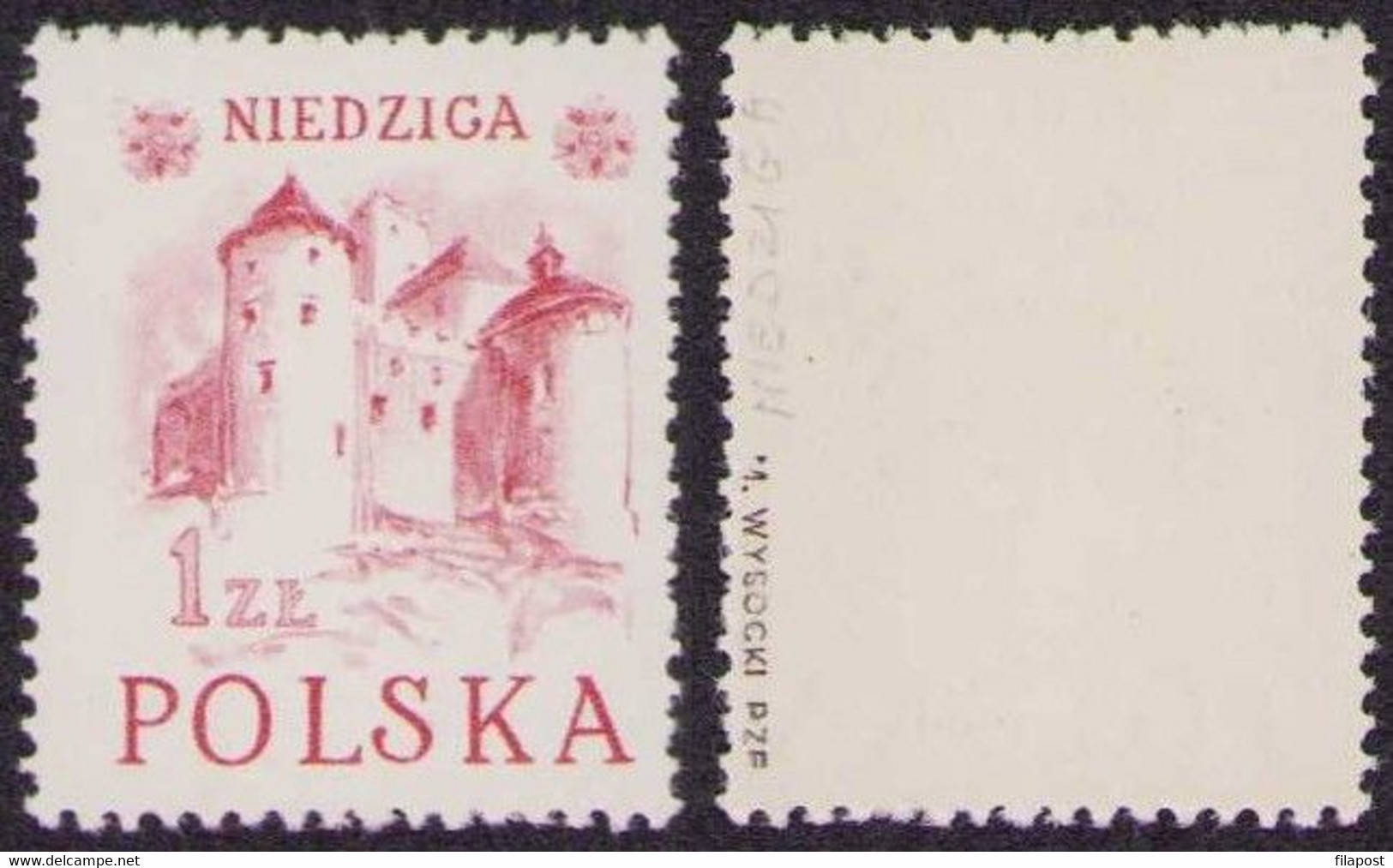 1952, Poland, Mi 769 I  Architecture, Varieties Niedziga Instead Niedzica Castle, Error, Wysocki Guarantee MHN** P67 - Varietà E Curiosità