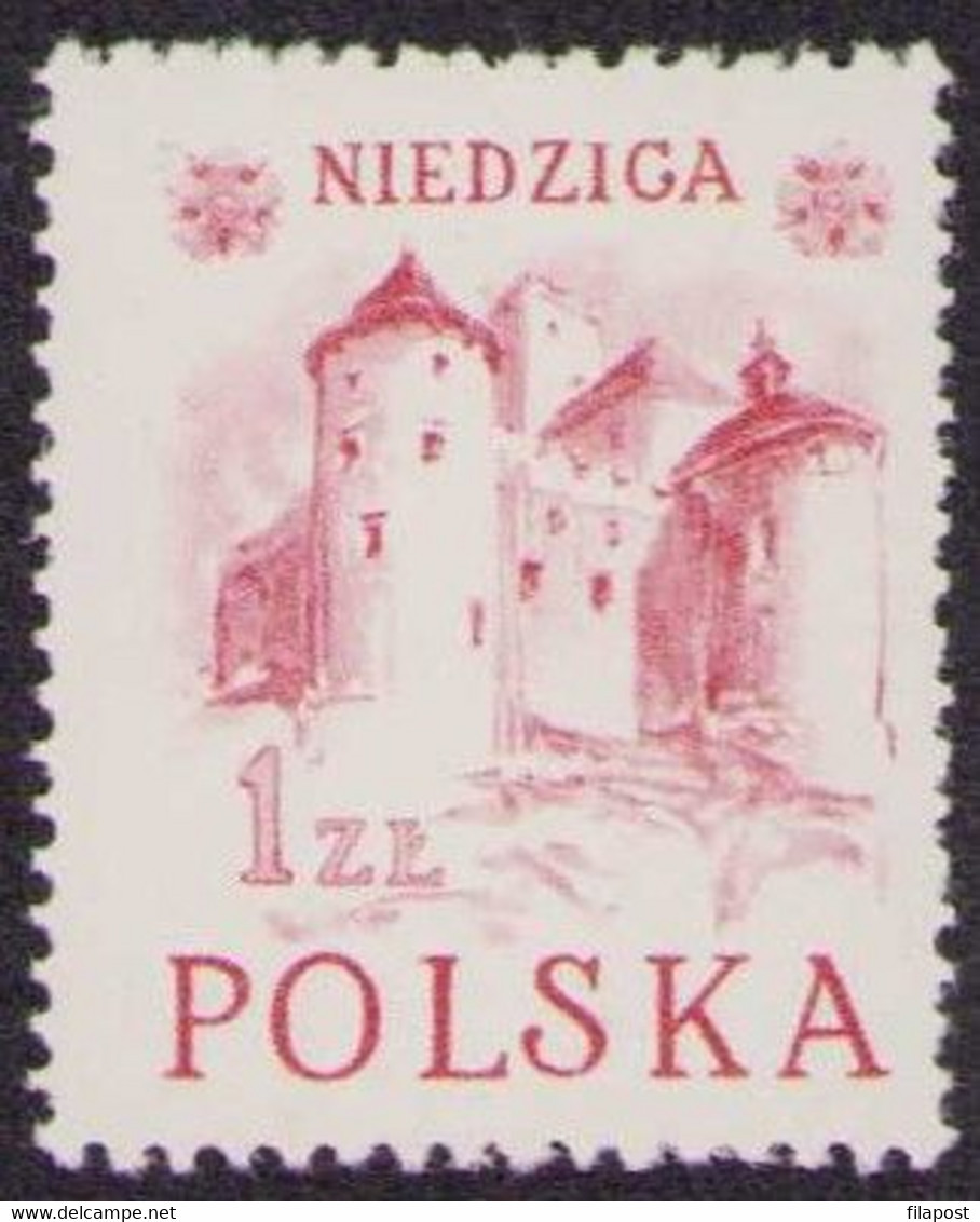 1952, Poland, Mi 769 I  Architecture, Varieties Niedziga Instead Niedzica Castle, Error, Wysocki Guarantee MHN** P67 - Errors & Oddities